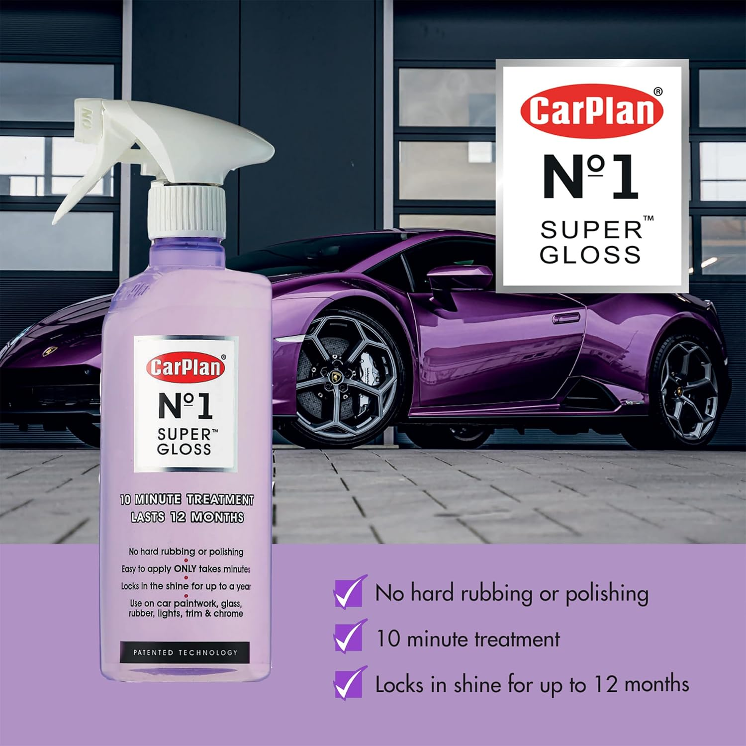 Carplan No.1 Super Gloss, Dust Dirt Protection Car Care Cleaner, 600 Ml - Super Clean Car Shampoo image number 7