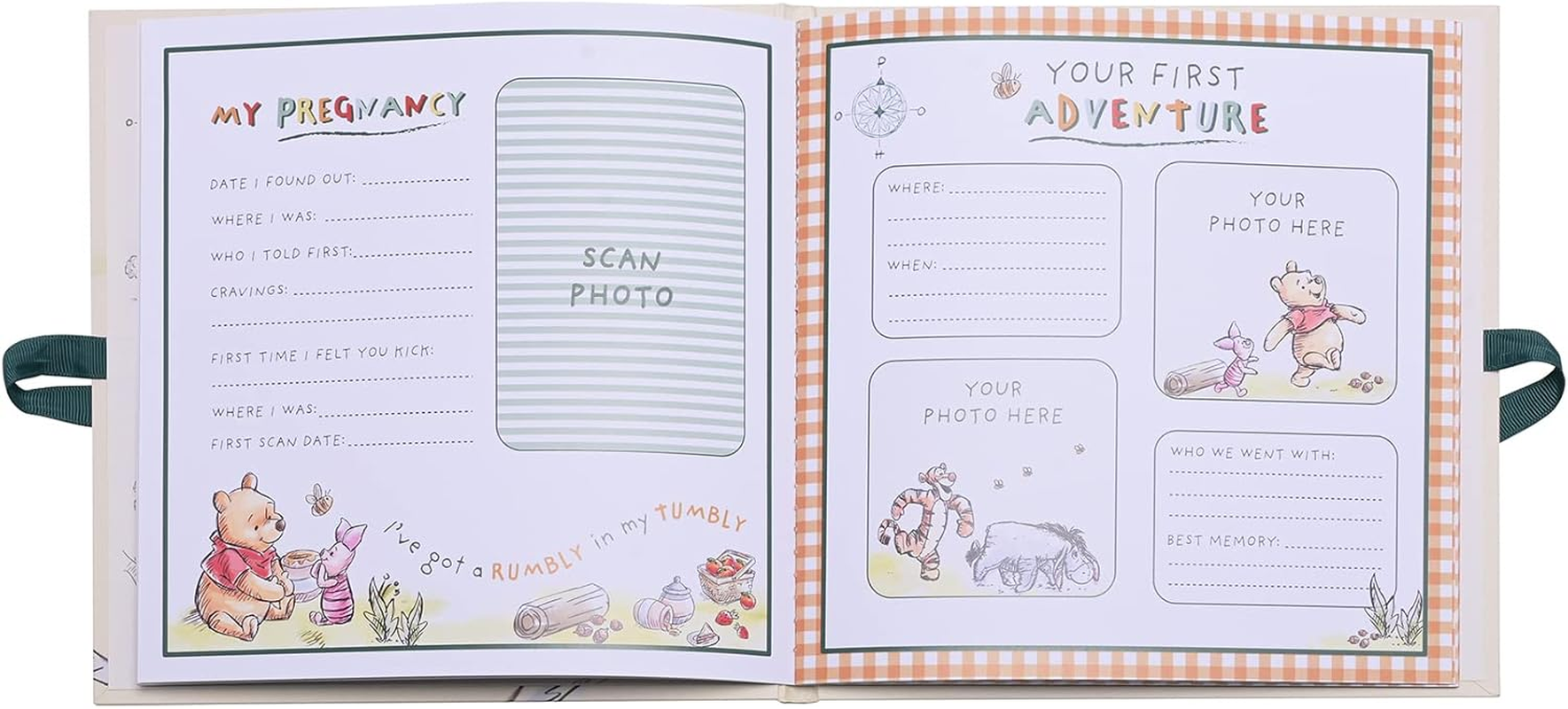 Widdop & Co Disney Winnie the Pooh First Year Record Book - Photo Album - 21.6 X 21 X 8 Cm - Green