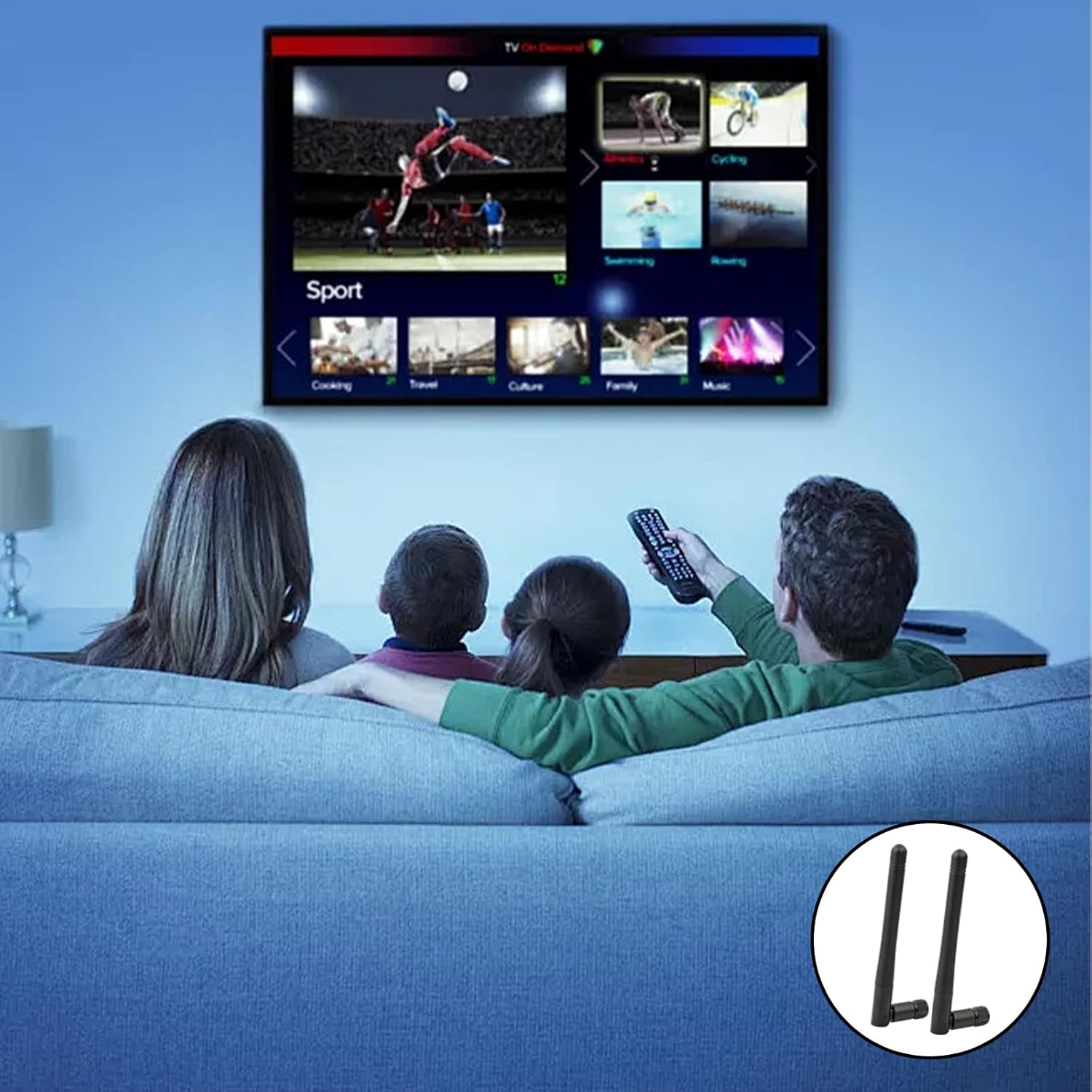 Wifi Antenna 2.4Ghz 5Ghz MIMO RP-SMA Male Aerial (2-Pack) Compatible with Desktop Computer Wifi Router Wireless Network Card USB Adapter Security IP Camera Video Surveillance Monitor System image number 1