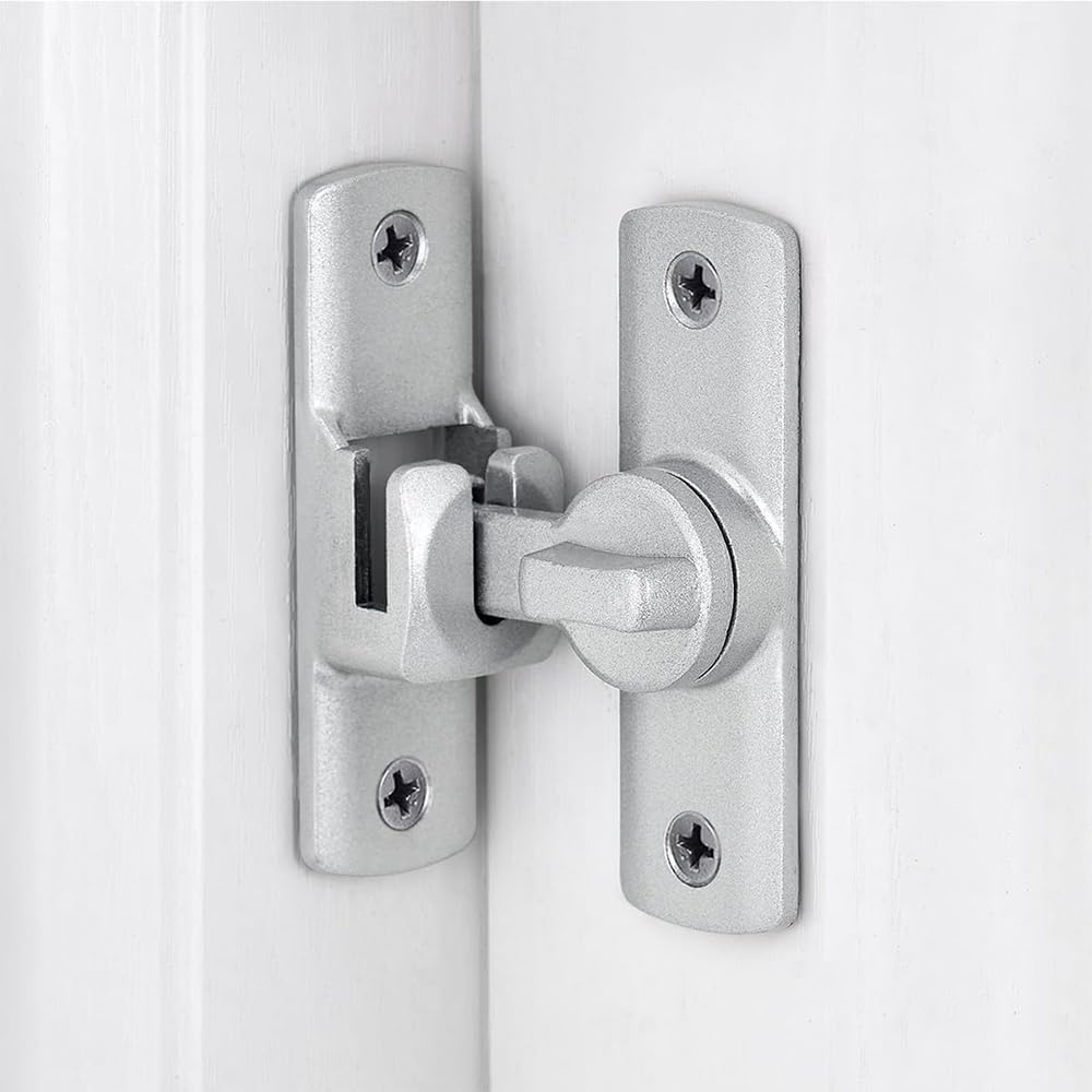 90/180 Degree Barn Door Lock & Gate Latch,Aluminum Alloy Security Hardware for Barn Doors Cabinets Windows Bathrooms Gardens and Sliding Doors image number 5
