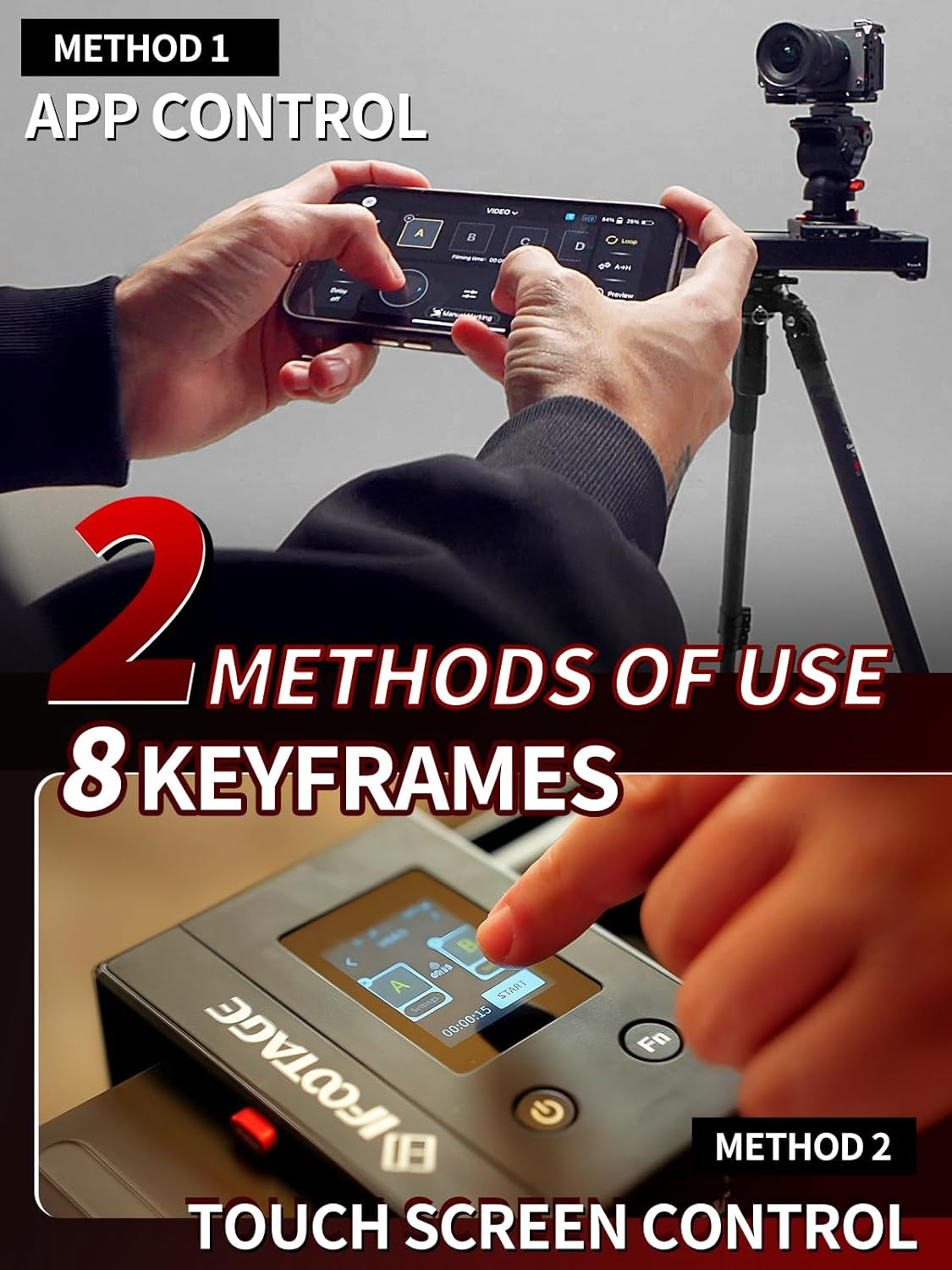 IFOOTAGE Shark Slider Nano II 660 Motorized Camera Slider - 26" Multi-Axis Pan Slider for DJI RS 2/RS3 Pro/Rs 4/RS 4 Pro Gimbals, 15.4Lbs Payload, 360&deg; Panoramic, 6 Modes, Phone/Camera Compatible​ image number 4