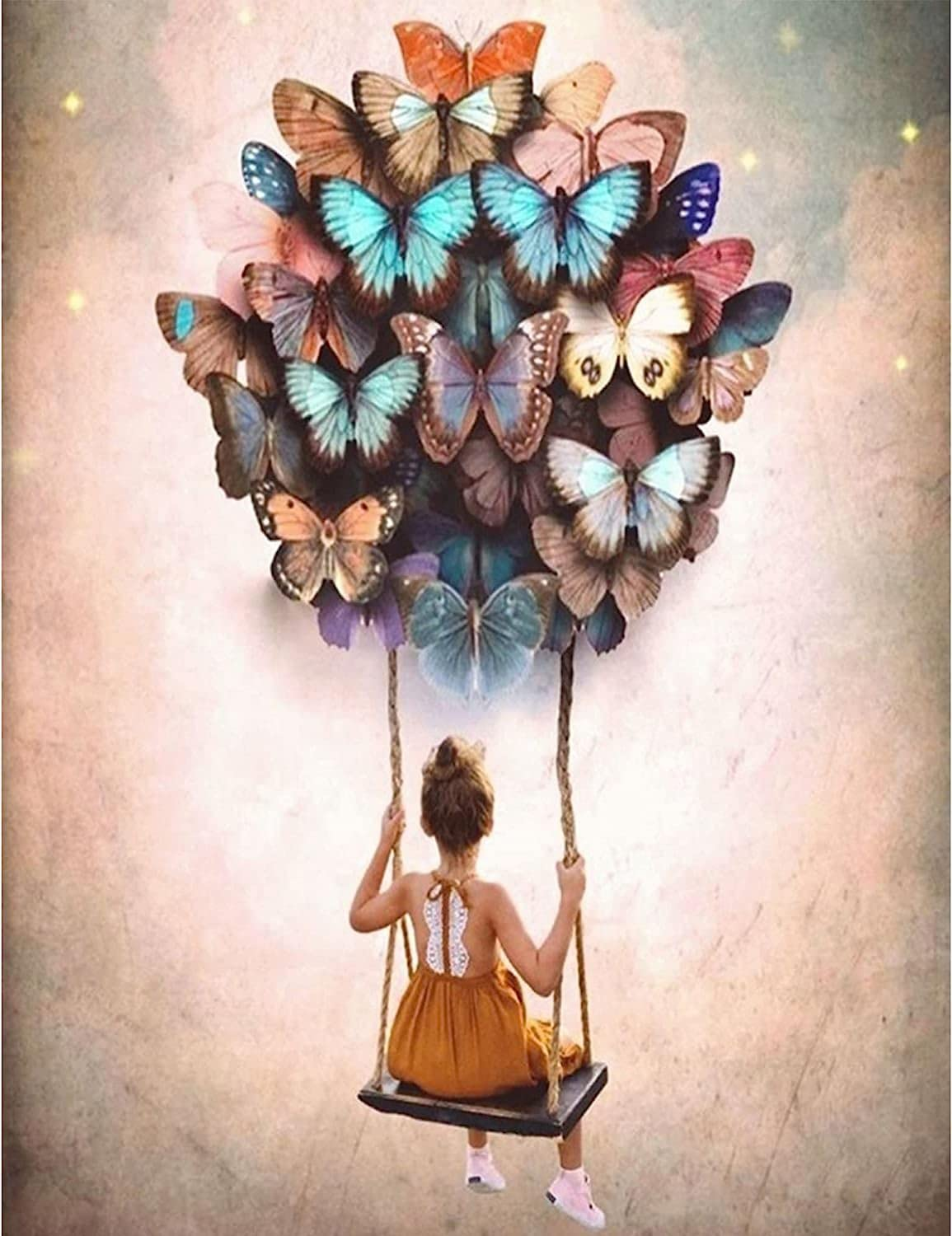 Paint by Number for Adults.Butterflys Girl DIY Acrylic Painting Kit for Kids and Adults Beginner &ndash; 16&rdquo; X 20&rdquo;With 3 Brushes and Bright Colors image number 6