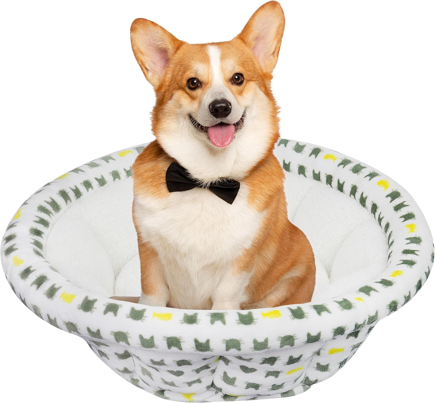 ROYPET Dont Cuddler Pet Nest, Small Dog Bed & Cat Bed, Anti-Anxiety Puppy Cuddler Bed, Cozy round Fluffy Plush Pet Bed, Comfortable and Safe Residence, for Small Cats & Dogs ﻿ (Beige, S)