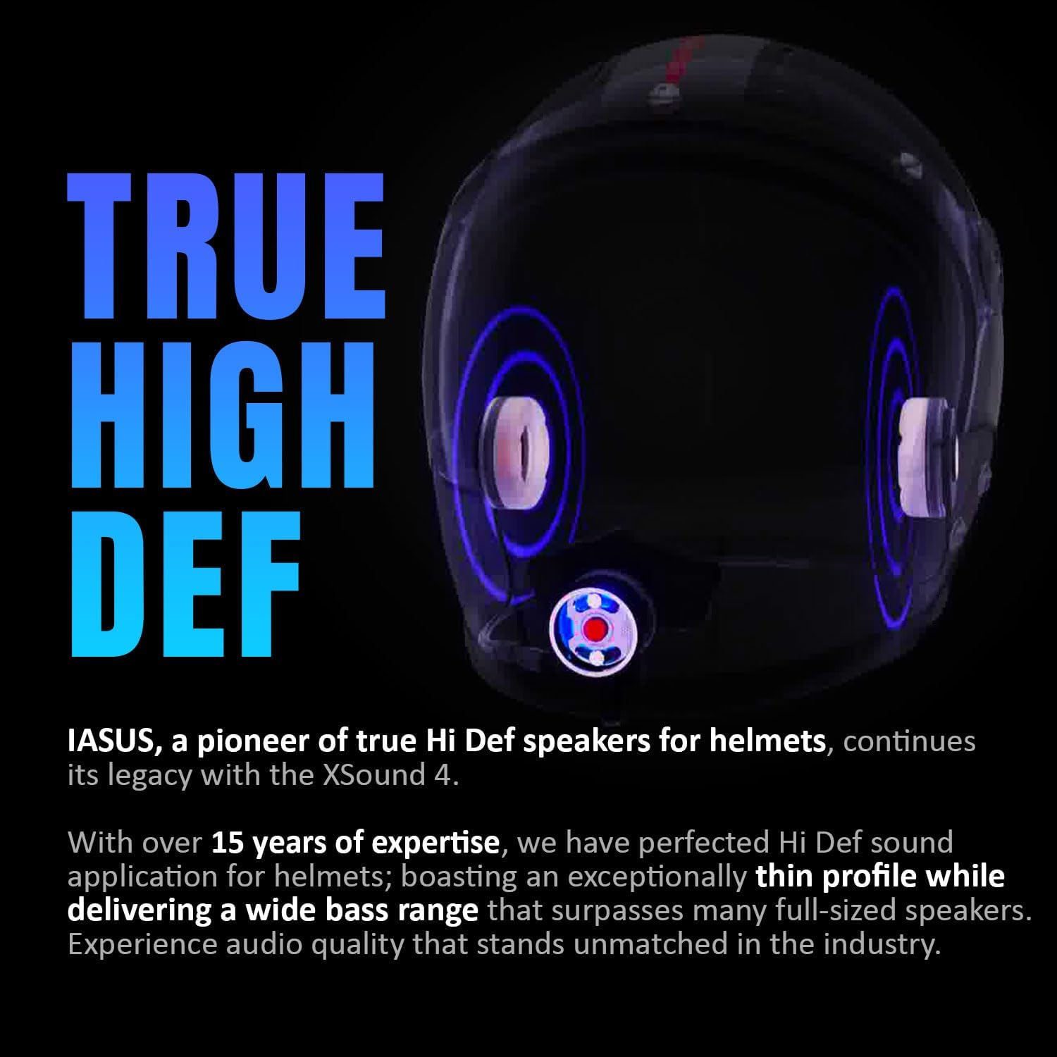 High Def Xsound 4 Helmet Speakers - Motorcycle Snowboard Helmet Speakers - Works with Most Comms with Earbud Ports &ndash; Includes Accessories for Install image number 2