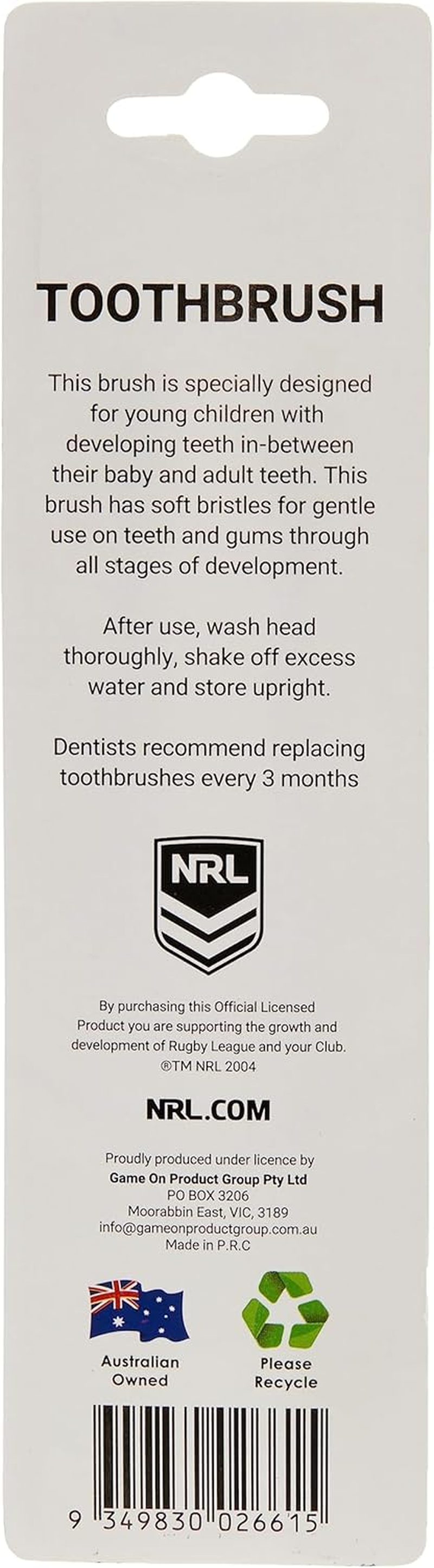 NRL Kids Raiders Mascot Toothbrush (Pack of 2) image number 1