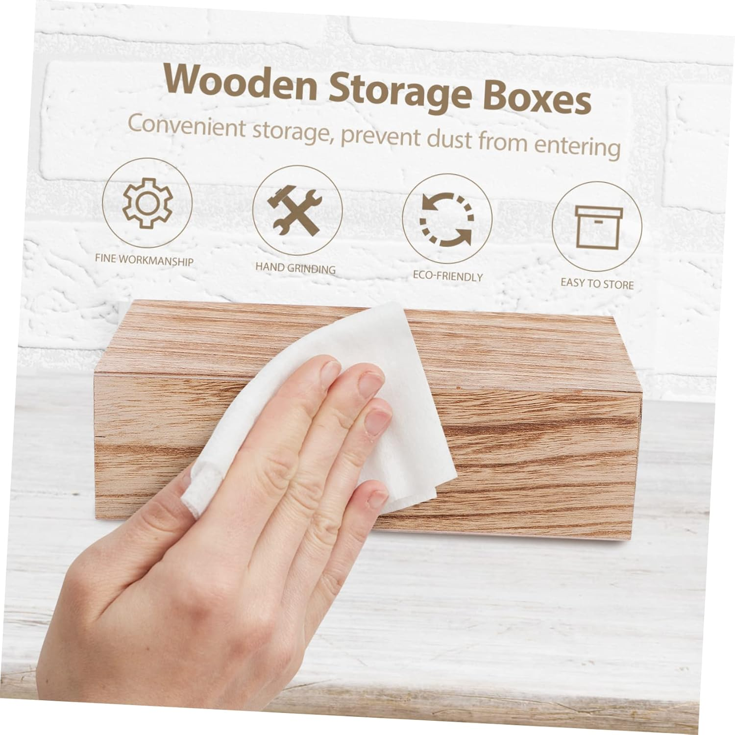 Solid Wood Storage Boxes Christmas Boxes Small Jewelry Packing Retro Design image number 5