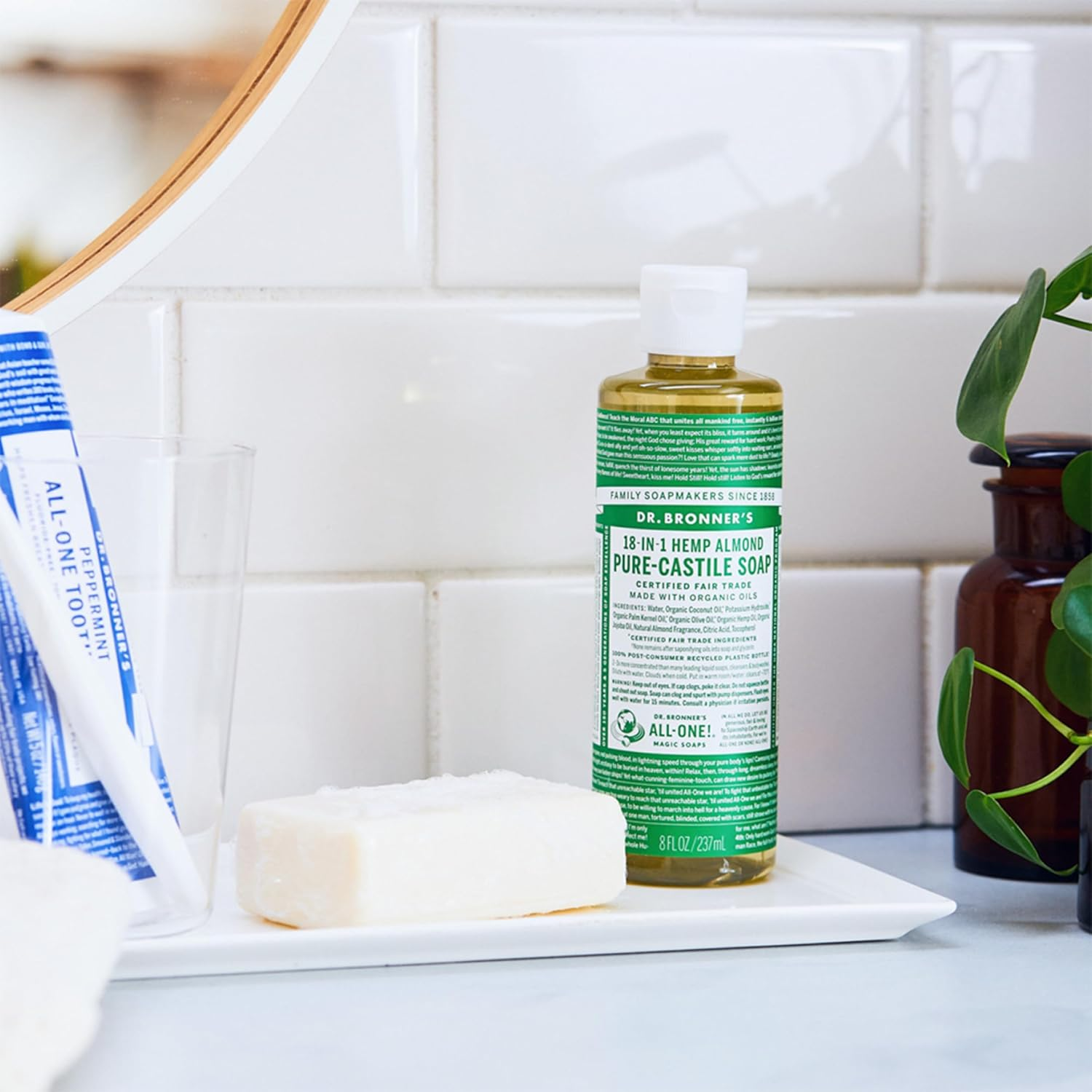 Dr. Bronner'S - Pure-Castile Liquid Soap (Almond, 16 Ounce) - Made with Organic Oils, 18-In-1 Uses: Face, Body, Hair, Laundry, Pets and Dishes, Concentrated, Vegan, Non-Gmo image number 3