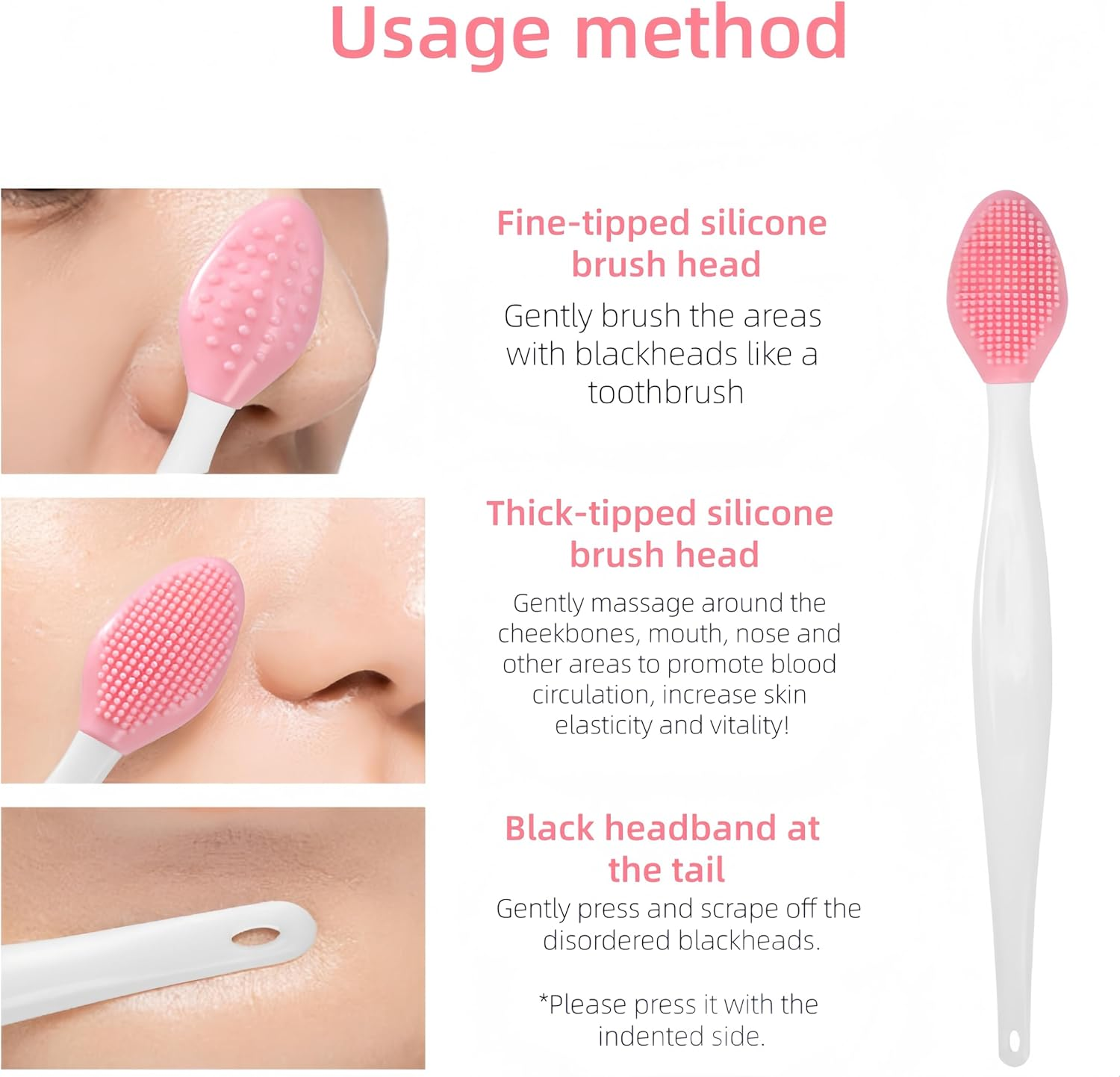 QIAOXUFE 15Pcs Silicone Lip Brush Exfoliating Nose Clean Blackhead Removal Brushes for Face Scrubber & Lip Scrubber,For Massaging,Makeup Skincare Removal
