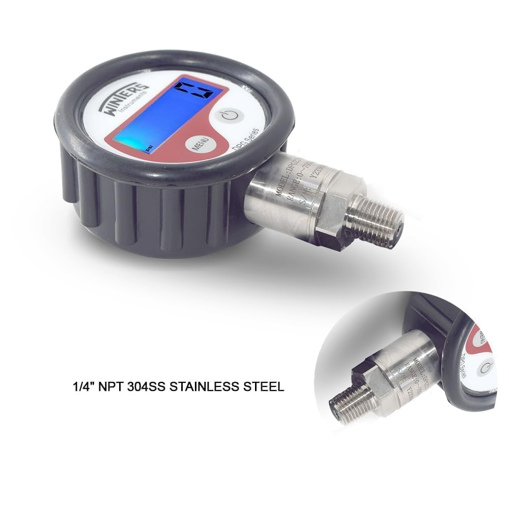 Digital Pressure Indicator (Range: 0 to 700 Bar / 0 to 10000 Psi) with 1/4" NPT | High Accuracy Tire Meter, Water Pressure Tester, Hydraulic Monitor | Chemical Industries, Oil & Gases | Model: DPG image number 1
