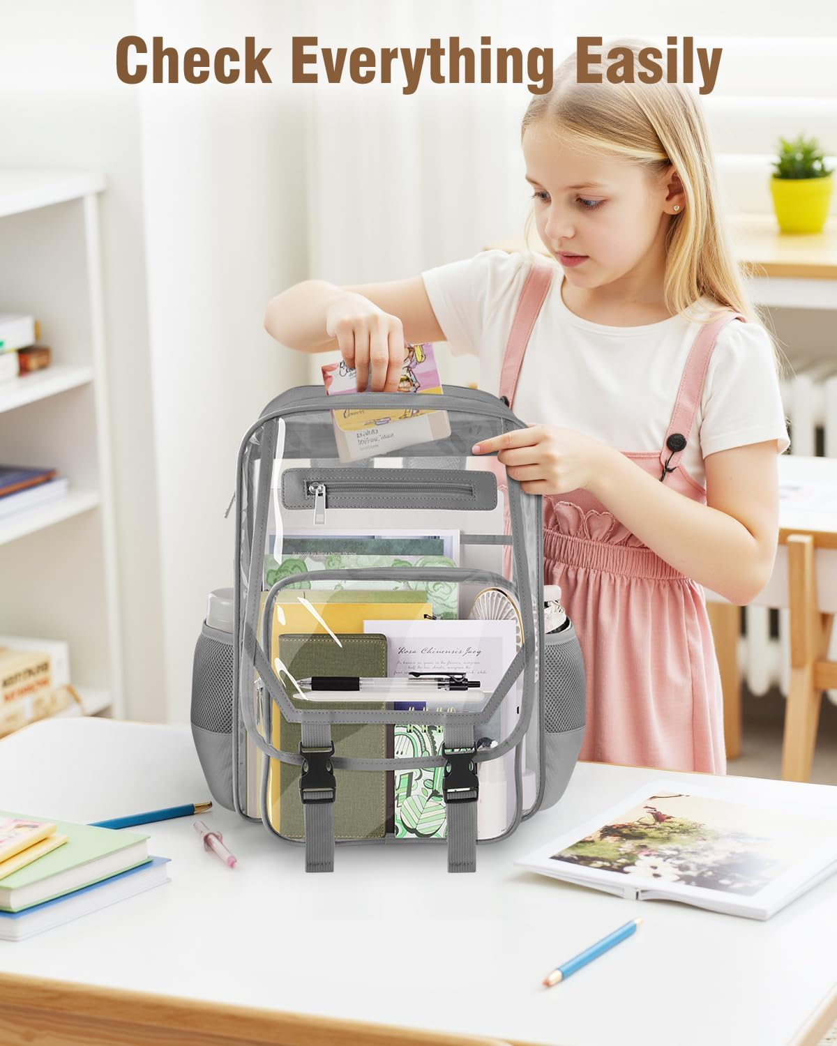 Soimeat Clear Backpack Heavy Duty Clear Bookbag