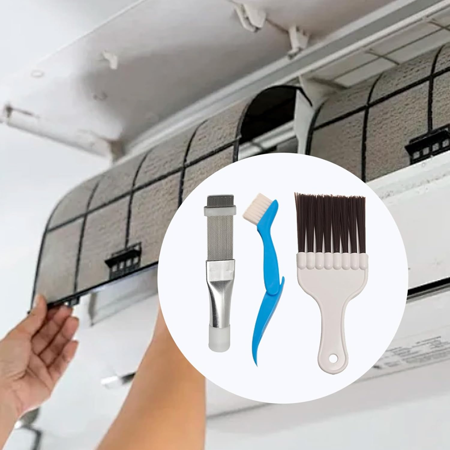 3 Pieces Lamellar Comb Dryer, Condenser Comb, Dryer Cleaning Brush, Air Conditioning Cleaner Accessories, Air Conditioning Slat Cleaner Brushes, Cleaning Set, Cleaner Conditioner, Wire Comb - Set Of 2 image number 6