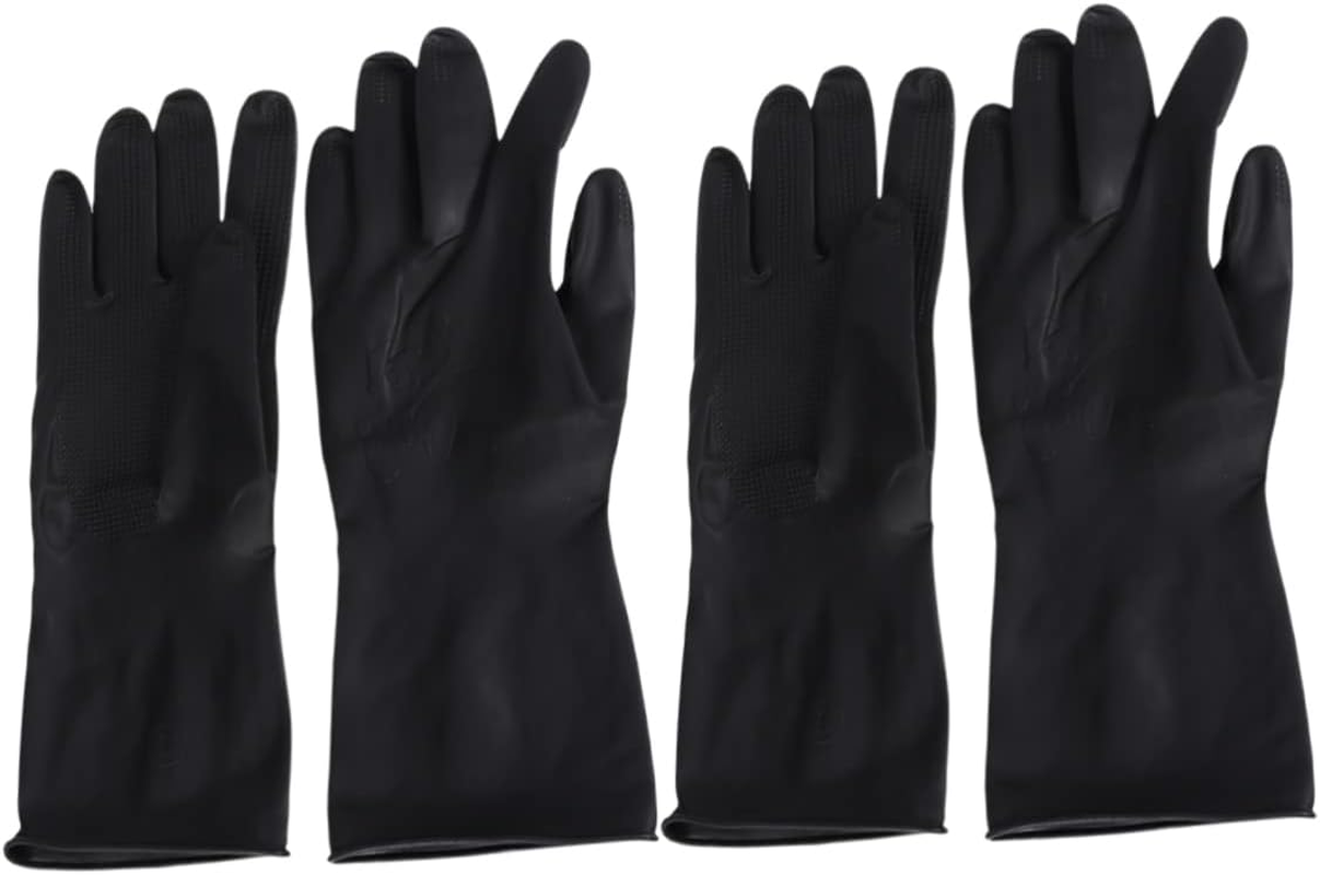 IWOWHERO 2 Pairs Hair Salon Gloves Hair Styling Gloves Accessories Hair Dyeing Gloves with Particles Hairdressing Supplies Reusable Anti-Skid Hair Color Gloves Hand Guard Shampoo image number 6