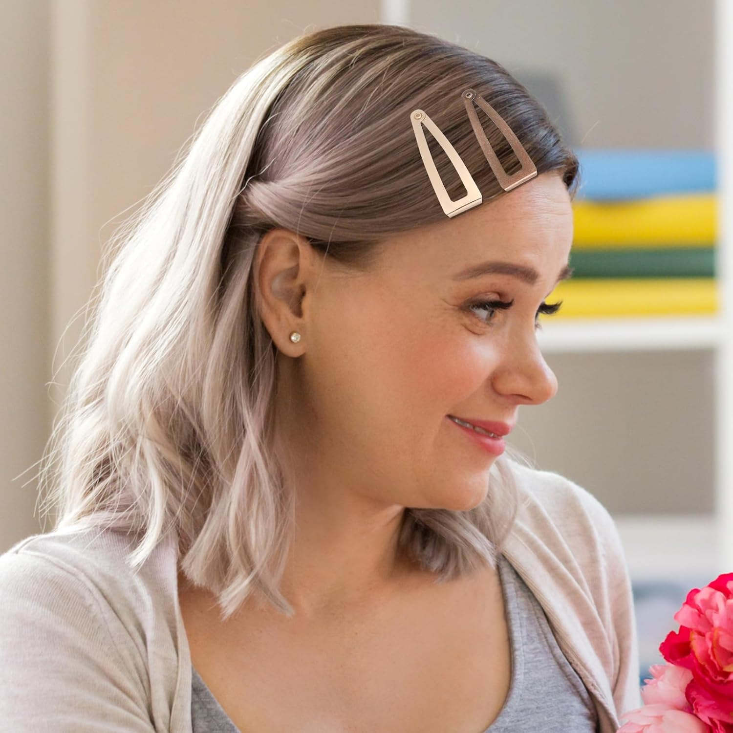 40 Pack Snap Hair Clips Hair Barrettes for Women Retro Metal Hair Barrettes 5 Colors Double Grip Hair Clips for Women Girls image number 5