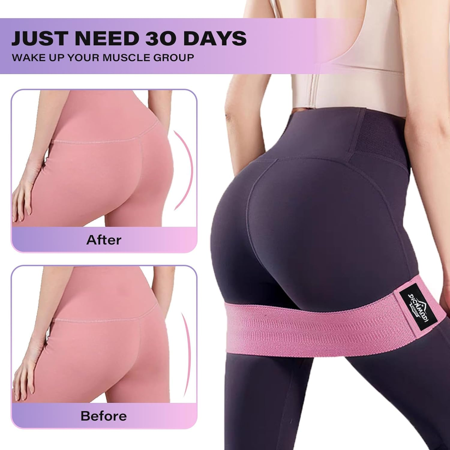 3Pcs Non-Slip Fabric Resistance Bands for Working Out, Loop Exercise Bands for Booty Leg, Butt, Glute, Stretch Workout Bands for Women & Men, Hip Elastic Bands for Home Gym Fitness, Yoga, Pilates