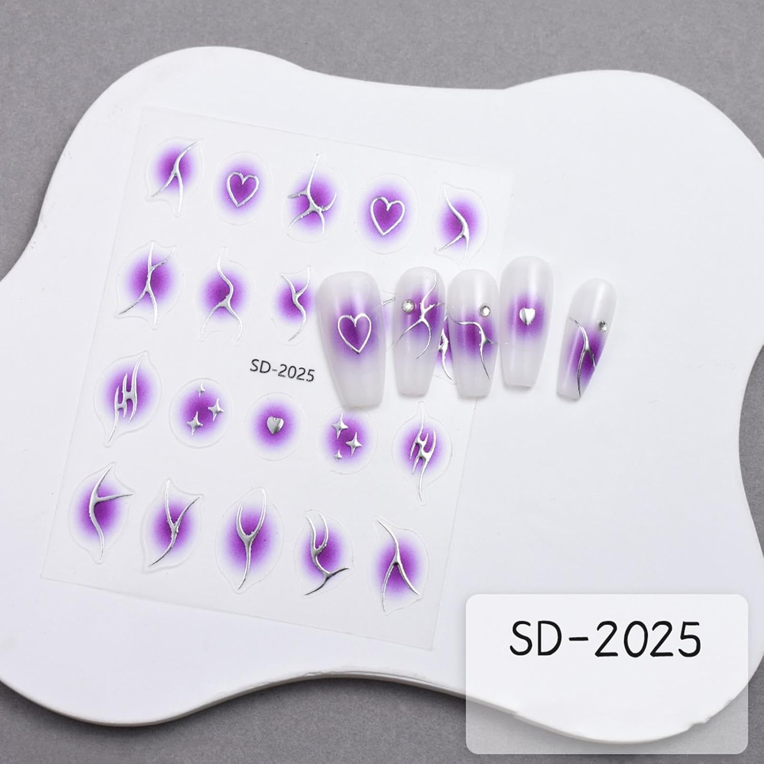 Nail Wraps - 12 Sheet Blush Gradient Nail Decals,Embossed Nail Stickers Adhesive Nail Decals Wearable Nail Stickers Cool Nail Supplies for Women Girls Kids image number 3