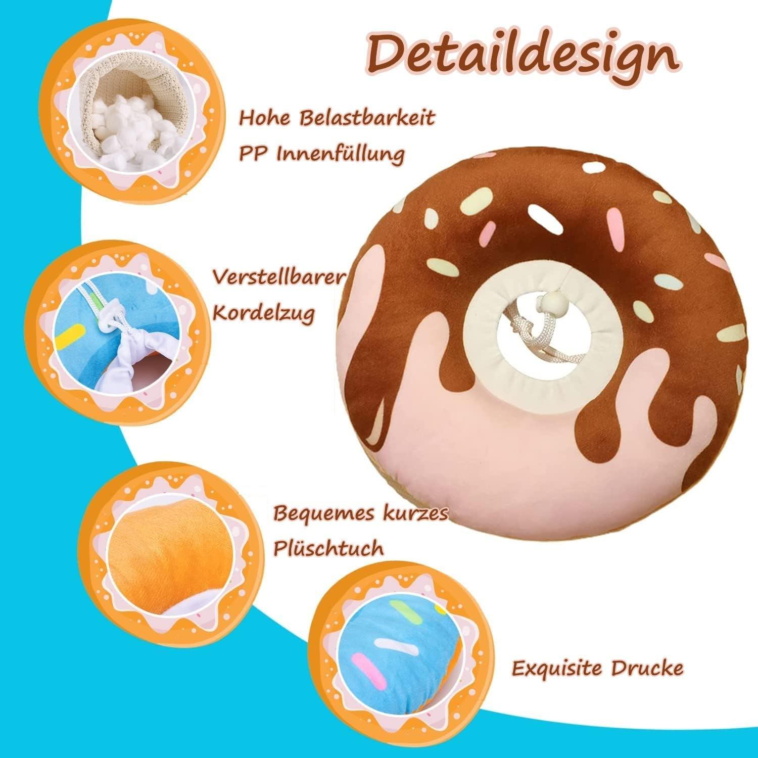 Voarge Cat Collar, Soft Soft Cat Protective Collar, Adjustable Cat Recovery Collar, anti Bite Safety Adjustable Protective Collar, for Pets Cats Puppies (M) image number 6