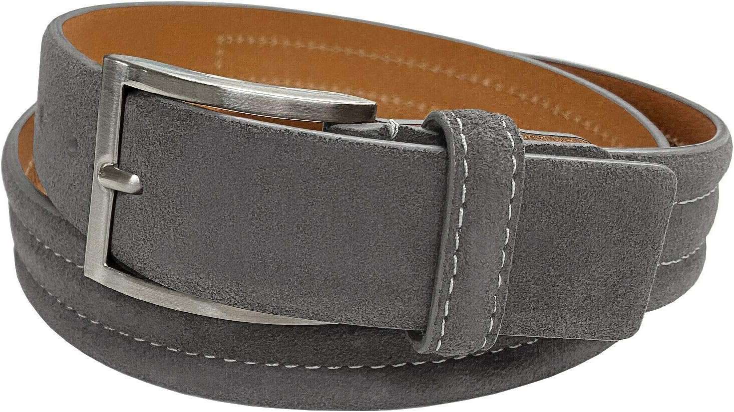 Granada Men'S 100% Suede Nubuck Leather Dress Belt 1-3/8" Wide