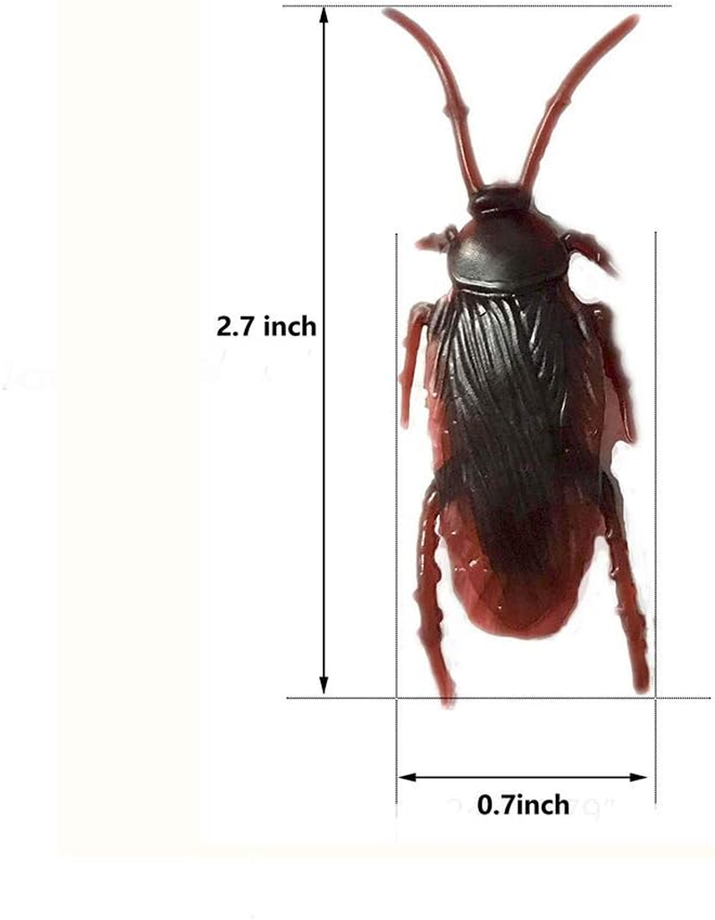 100PCS Prank Fake Roaches, Favourite Trick Joke Toys Look Real, Scary Insects Realistic Plastic Bugs, Novelty Cockroach for Party, Christmas, Halloween image number 3