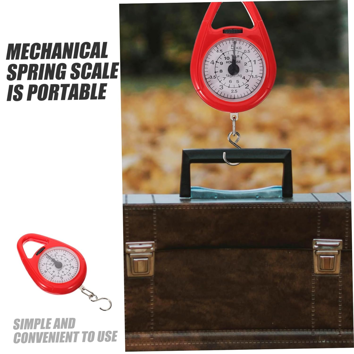 TEMPNAP Portable Mini Mechanical Spring Scale Handheld Luggage Weight Scale Hook for Suitcase and Fishing for Travel image number 4