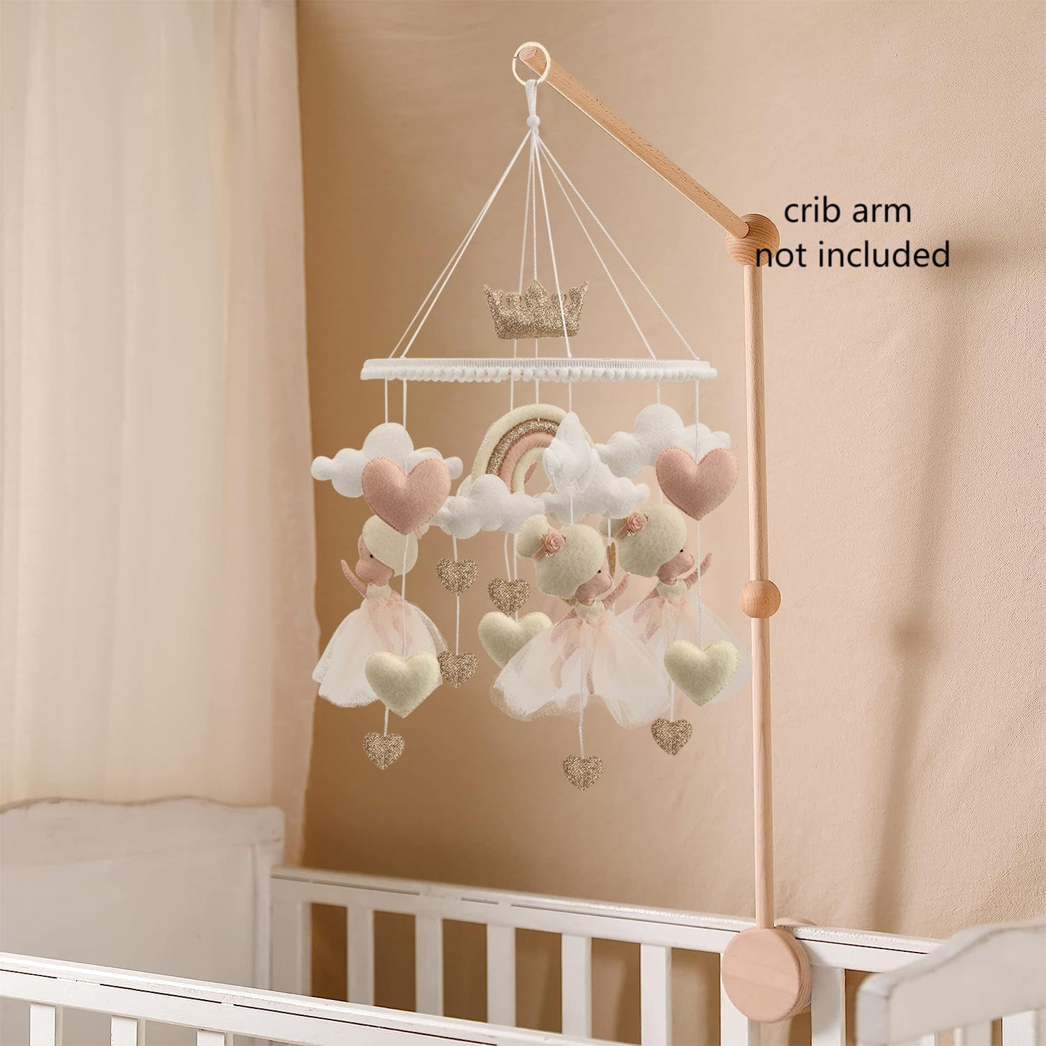 Ballerina Mobile for Baby Girl Ballerina Baby Crib Mobile Ballet Nursery Decor New Born Gift image number 3