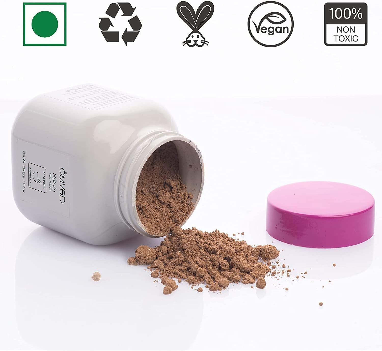 Omved Ayurvedic Sulom Hair Mask for Anti-Dandruff Scalp, 100G image number 2