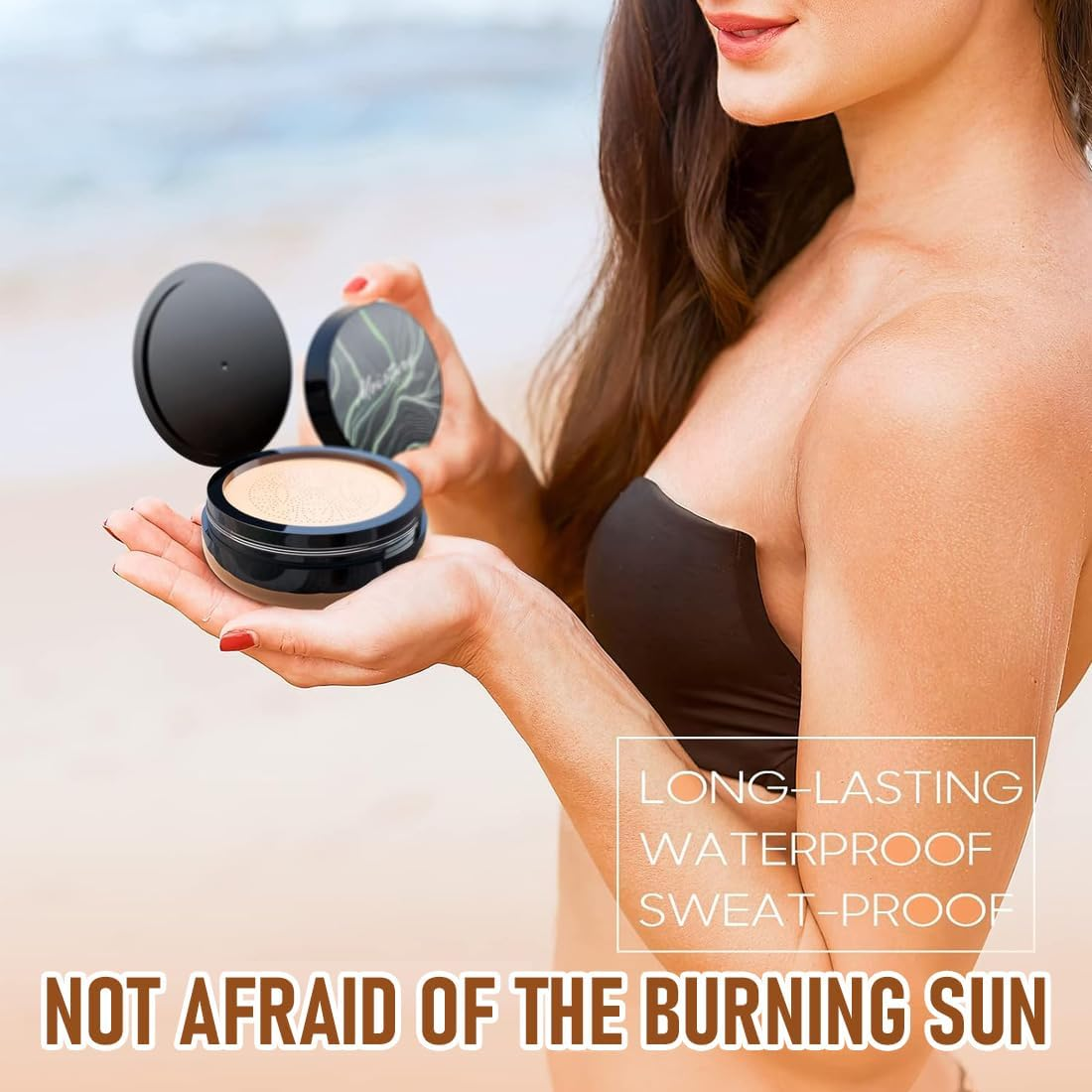 Mushroom Head Air Cushion CC Cream, Mushroom Head Air Cushion CC Cream, BB Cream Moisturising and Brightening Cushion Foundation Concealer Make up Beauty Cream (Nude Colour) image number 4