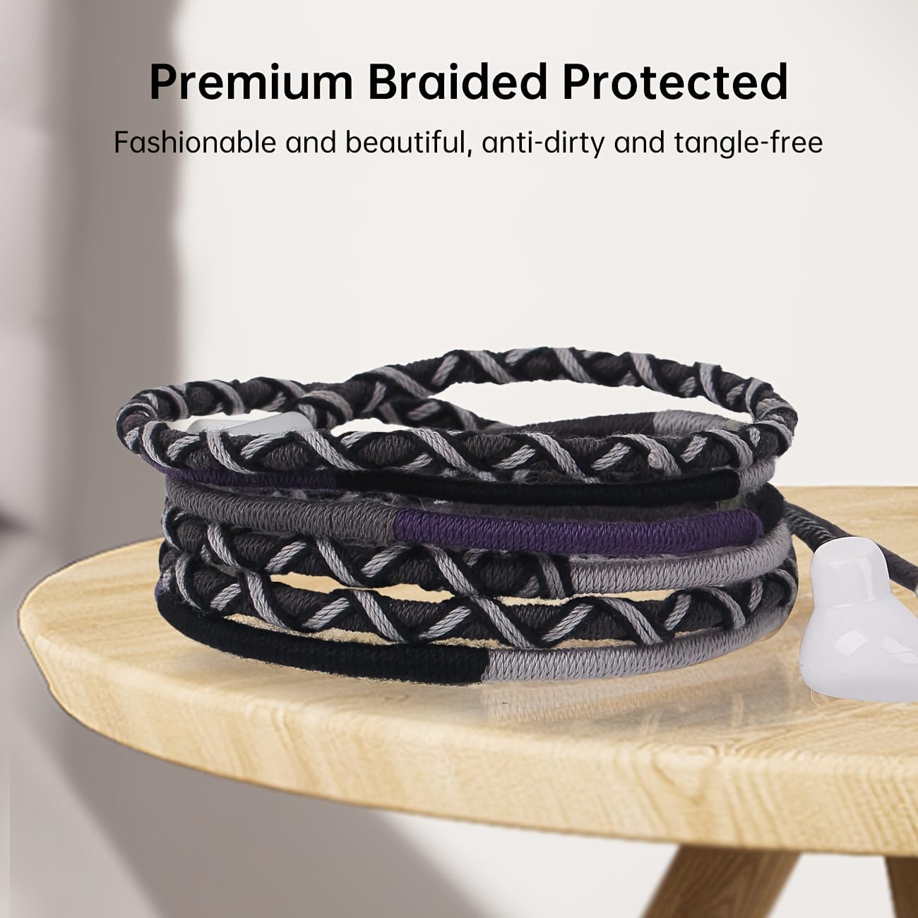 URIZONS Wired In-Ear Headphones USB-C with Microphone [Bracelet Design] Colourful Braided Cable Tangle-Free Compatible with Iphone 14/15/16/17, PS5, for Sports, Fitness, Gaming (60#) image number 2