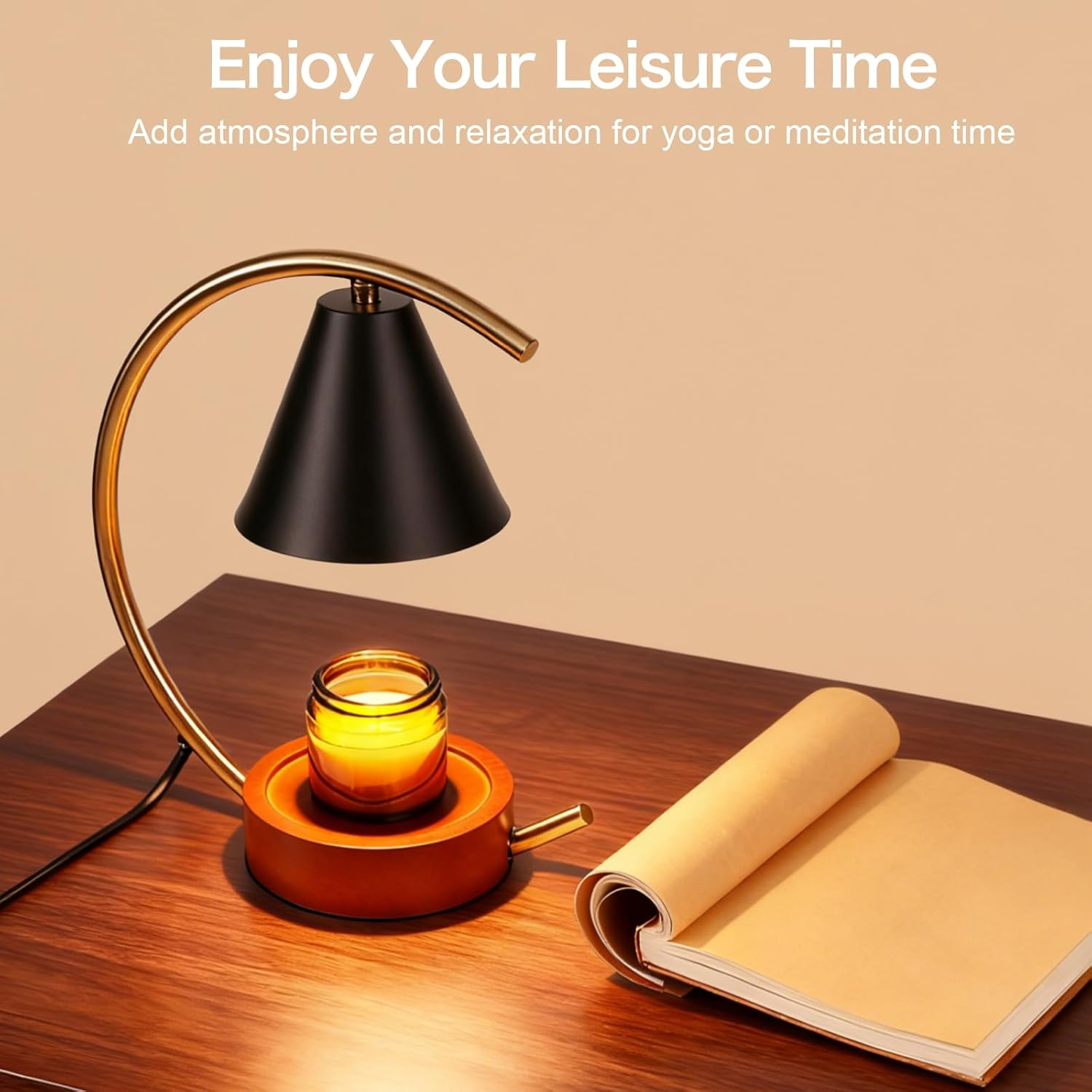 Candle Warmer Lamp AU Plug&ndash; Adjustable Dimmable 35W Light with Timer, Modern Wood Style Lamp, Safe Design for Wax Melts & Jar Candles, Home Decor Night Light for Bedroom Birthday Gift