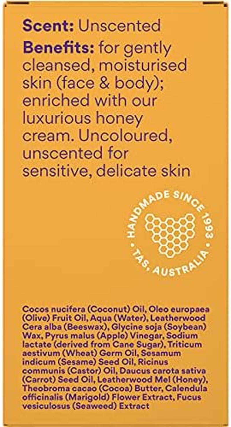 Beauty and the Bees 100% Natural Leatherwood Honey & Olive Oil Moisture Cream Soap Bar Cleanser for Face, Body & Hands - Handmade in Tasmania image number 3