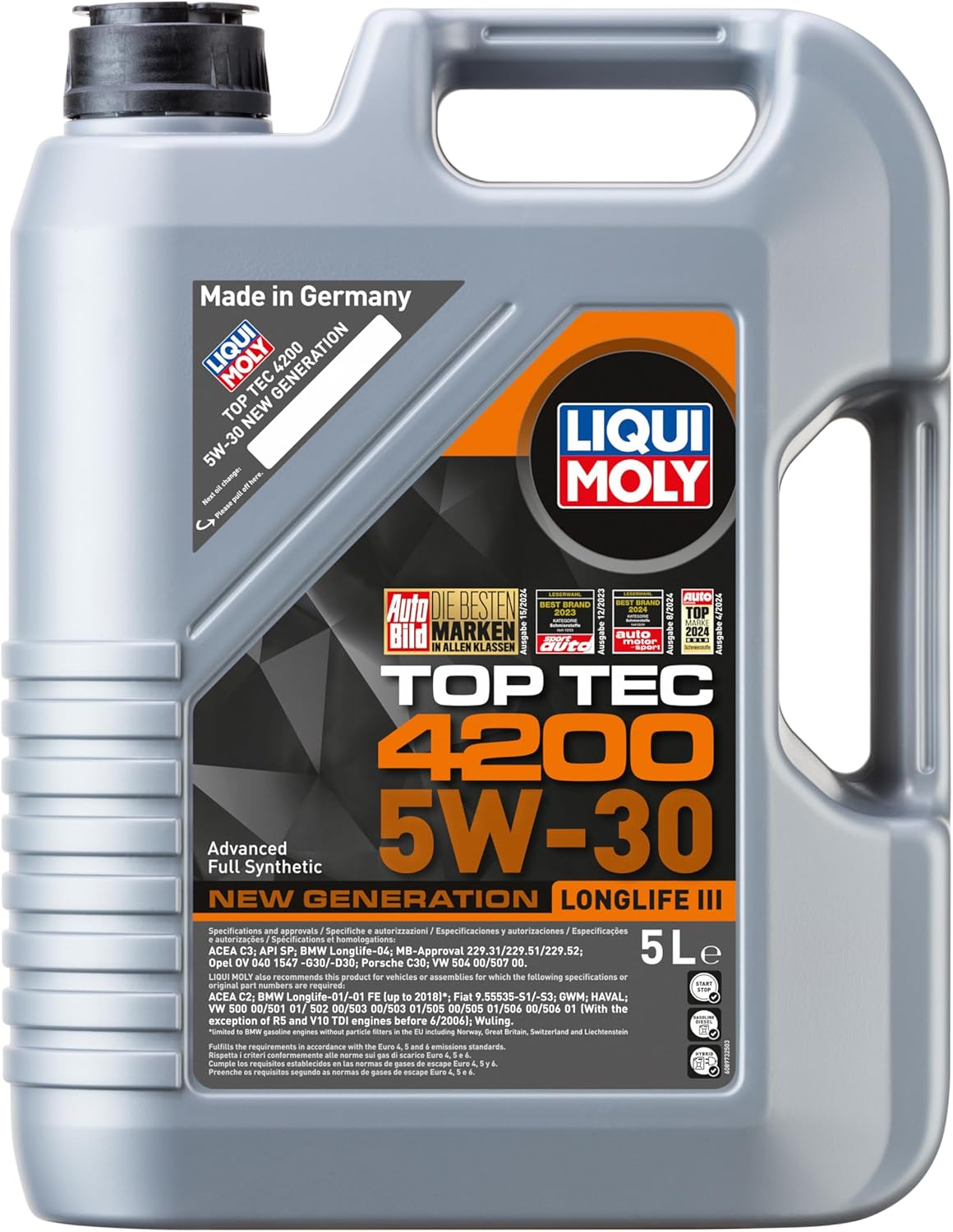 LIQUI Moly Top Tec 4200 5W-30 New Generation | 5 L | Synthesis Technology Motor Oil | SKU: 8973