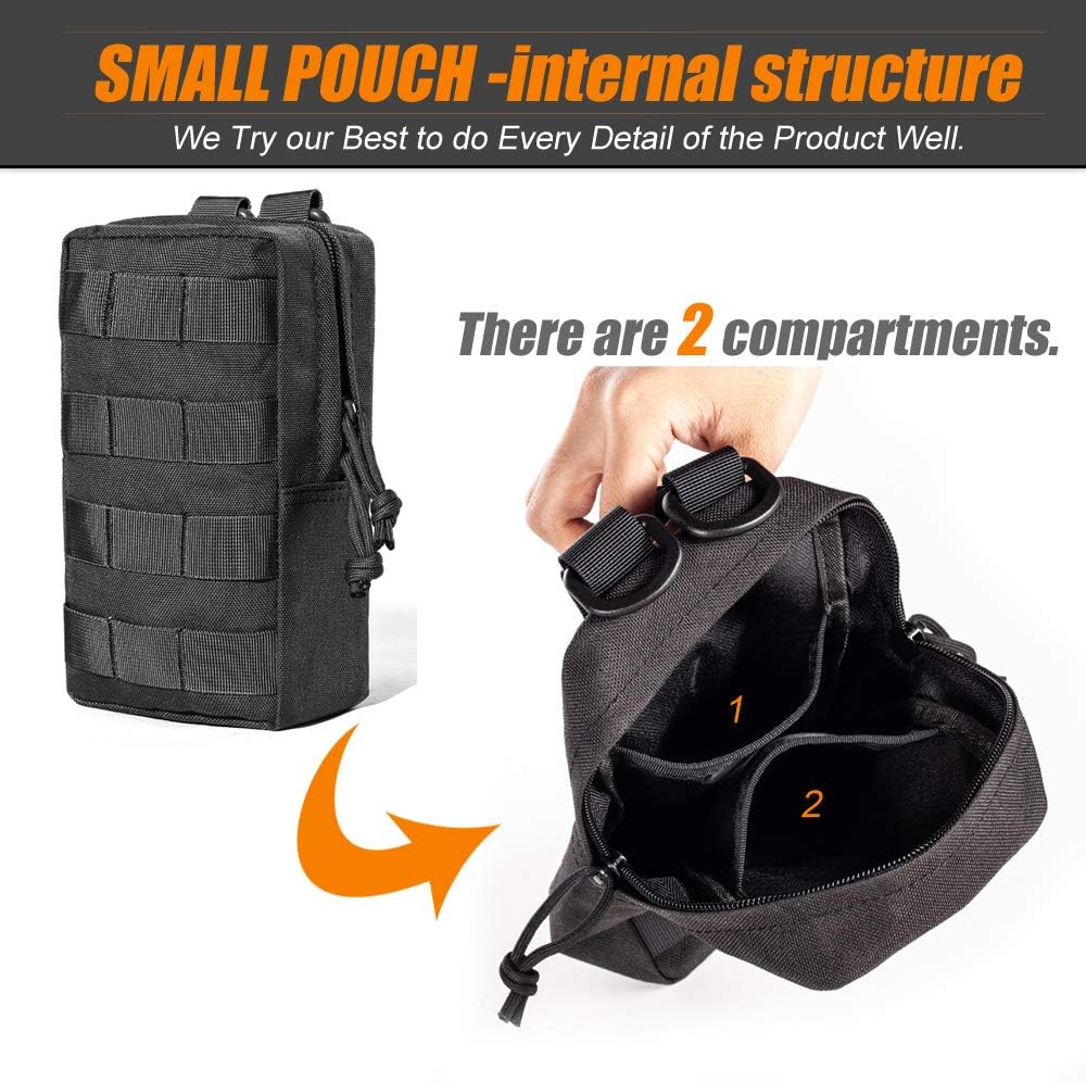 Upgraded Sports Water Bottle Pouch Bag, Drawstring Molle Holder, Travel Mesh Hydration Carrier for Tactical Pouches - Acu-2Pack image number 5