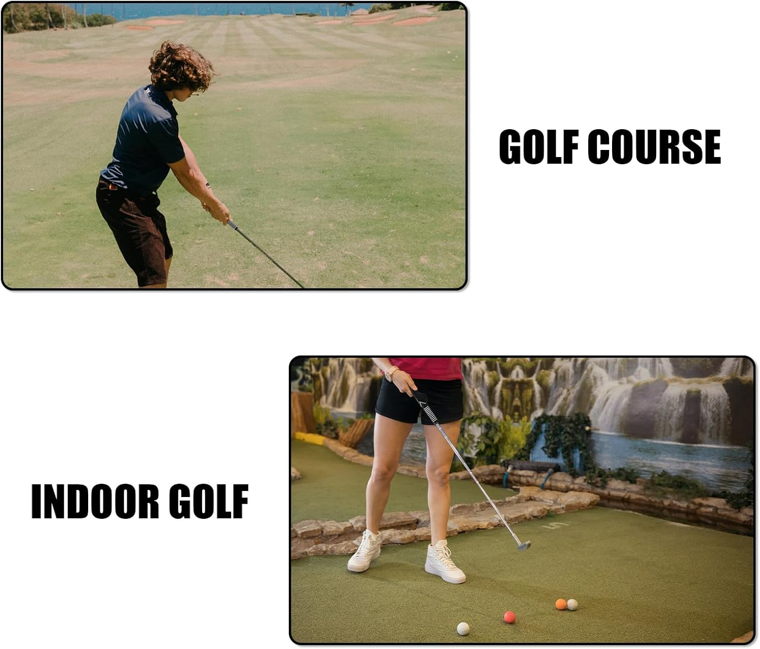 Gosknor Right-Hand Golf Training Grip, Anti-Slip Rubber Swing Trainer, Zebra Pattern, 2.8Cm Diameter, Black image number 1