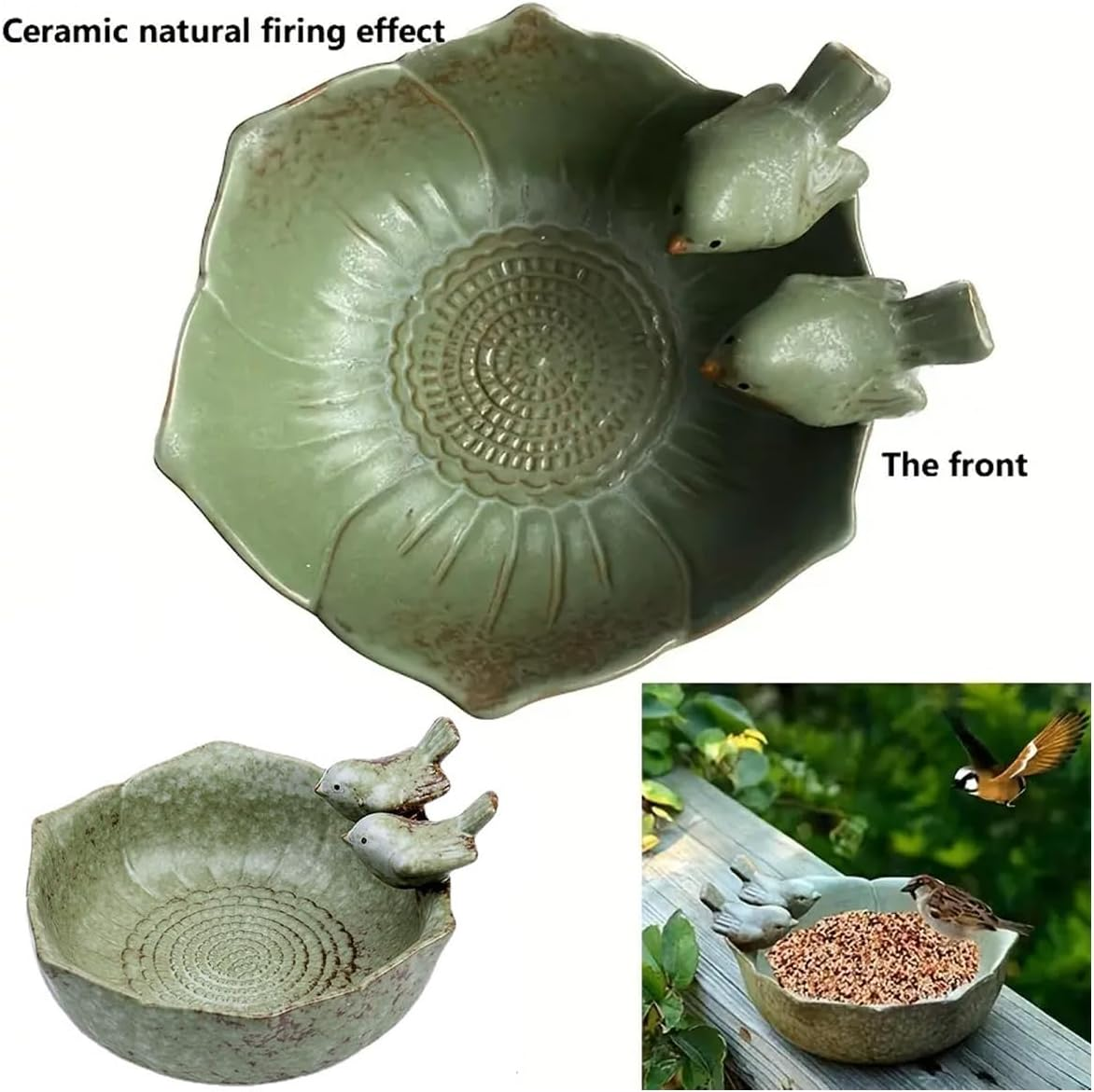 AIMALL Hydroponic Ceramic Flower Pot for Narcissus, Money Grass, Lilies, and Lotus, Non-Porous Decorative Bowl for Aquatic Plants, Copper Money Grass Fish, 16X16X8Cm image number 1