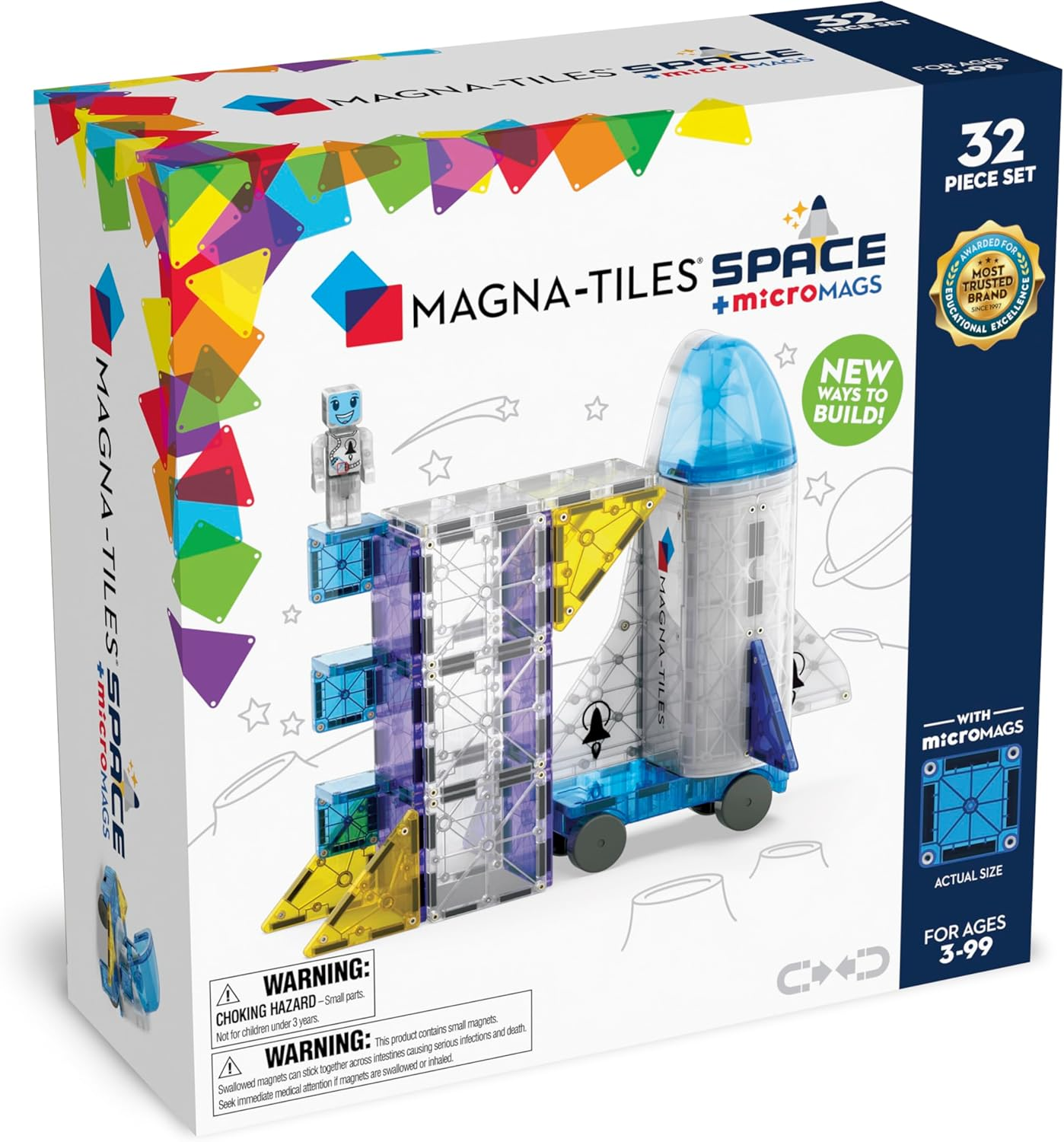 MAGNA-TILES - Space + Micromags - 32 Piece Set image number 3