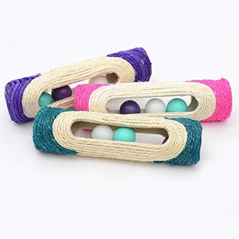 Pet Toys Cat Scratch Board Training Toy Pet Supplies Cat Rack Rolling Sisal Scratching Trapped Ball with Three Balls, Random Color Delivery Pet Toys image number 5