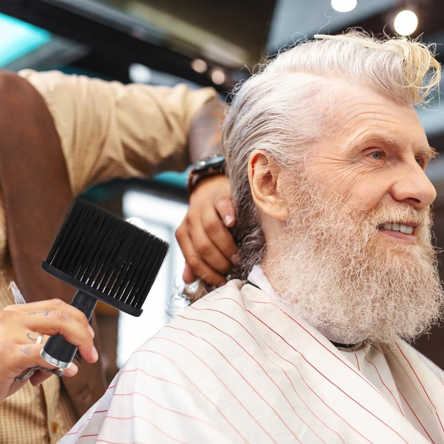 PRETYZOOM Neck Duster Brush for Hair Salon Broken Hair Brush Soft Bristles Neck Cleaning Tool for Facial Removal