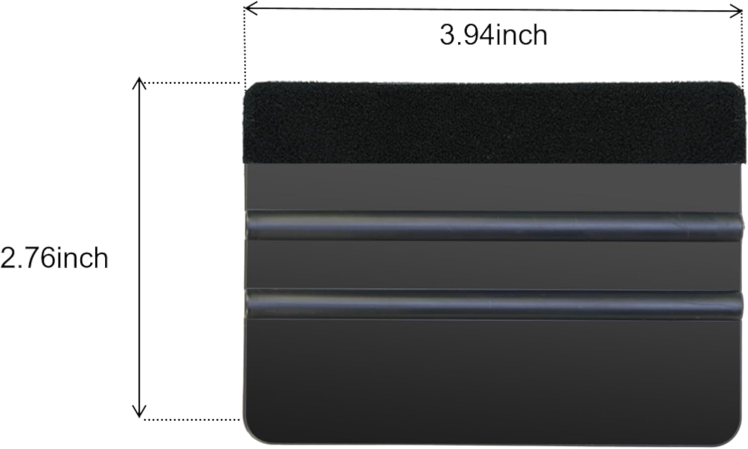 2-Pack Felt Edge Squeegee Tool for Car Vinyl Wrap, Window Tint, & Peel-And-Stick Wallpaper &ndash; Professional Bubble Remover with Scratch-Resistant ABS Plastic, Includes Two Replacement Felt Pads (Black) image number 2