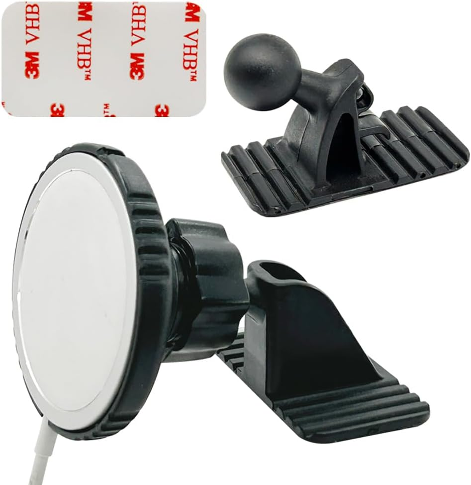 Car Phone Holder, Car Dashboard Adhesive Holder Is Compatible with Apple Mag Safe Mount 15W Wireless Charger Rear Clip, Ensures Good Heat Dissipation (Model a +Model B +Back Clip) image number 4