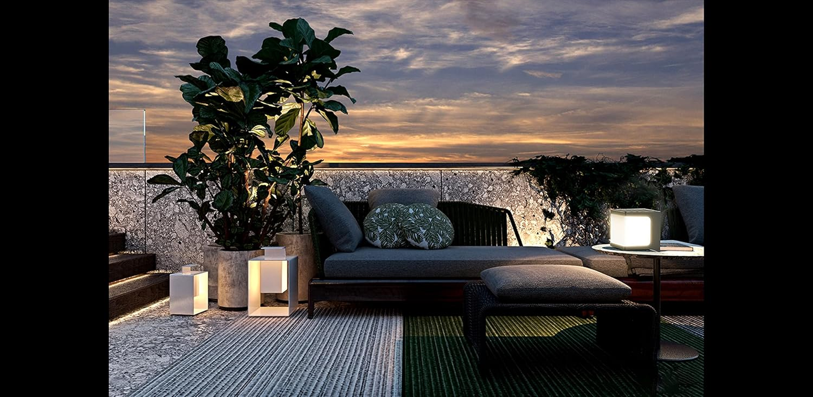 FORGE 1000 Lumens Solar-Powered Outdoor Magic Cube Wall Light image number 5