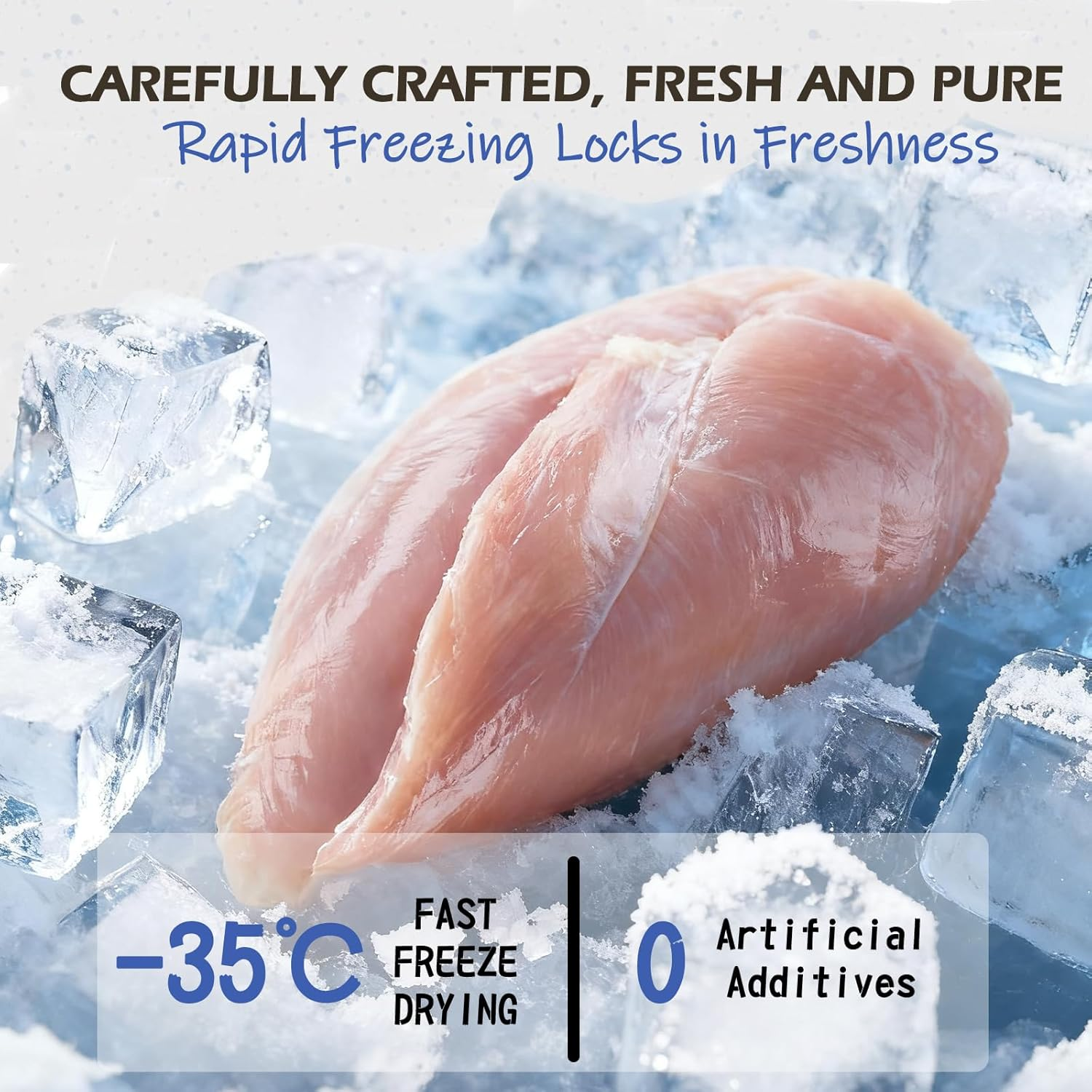 Olmexa Freeze-Dried Chicken Cats Treats, Crunchy Cat Treats, Dog & Cat Universal Formula, Easy to Digest, Grain Free, Dog Treats Natural，110G