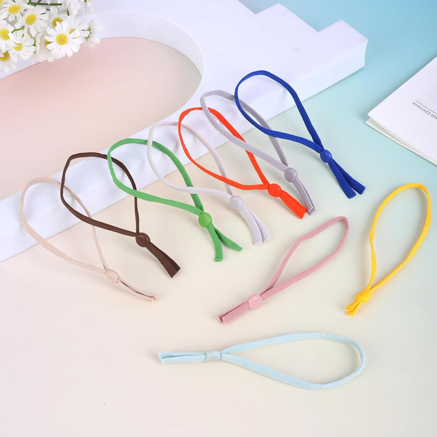 120 Pcs Puppy Collars for Litter, Adjustable Soft Newborn Puppy Collars Tiny Kitten Collar, Elastic Whelping Collar for Puppies, Identification Loops for Small Pet Kittens Puppies (Colorful) image number 3