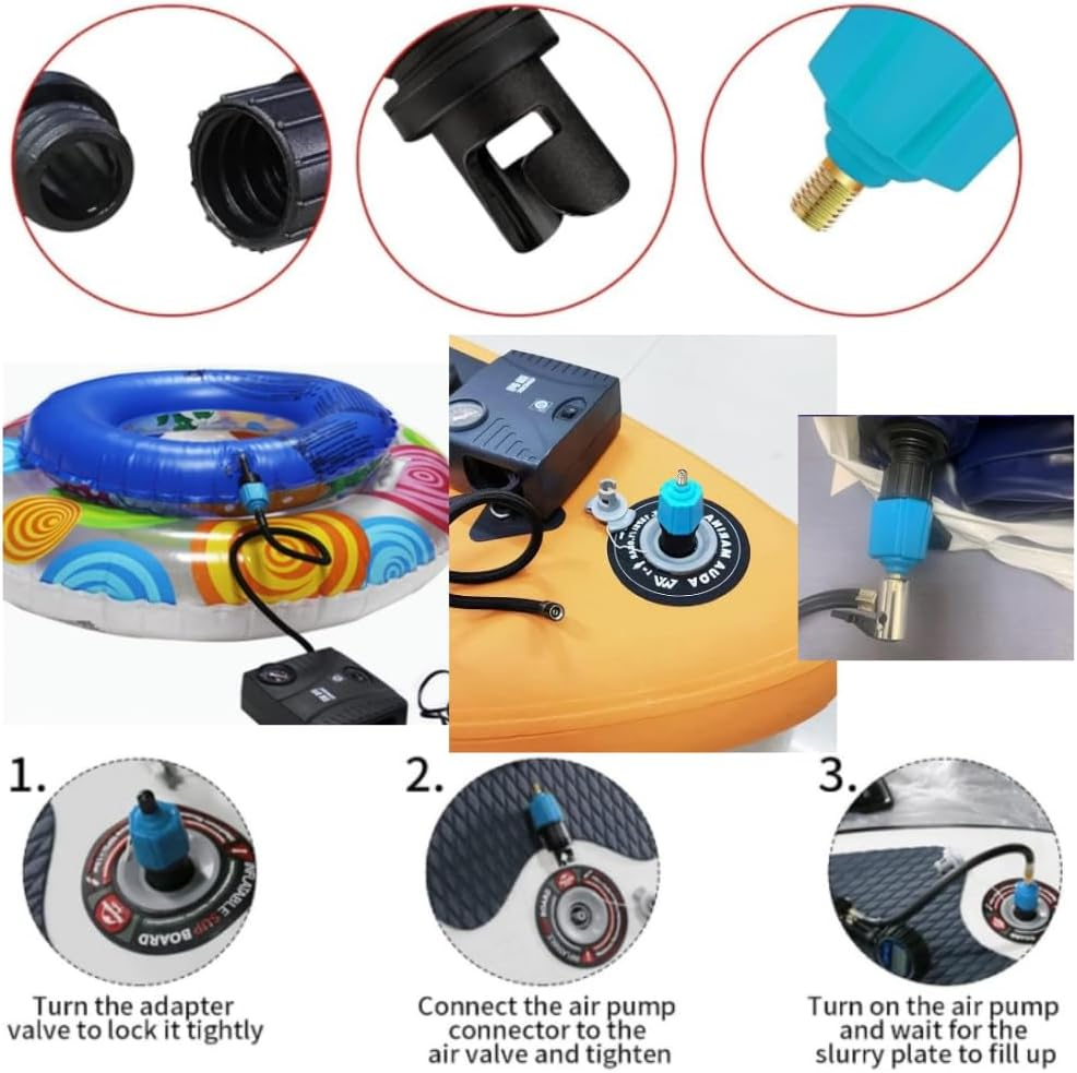 Inflatable SUP Pump Adaptor Compressor Paddle Board Pump Adapter, SUP Valve Adapter Connector Conventional Air Pump Adapter for Stand up Paddle Board & Dinghy,Inflatable Boat Air Valve Adapter image number 4