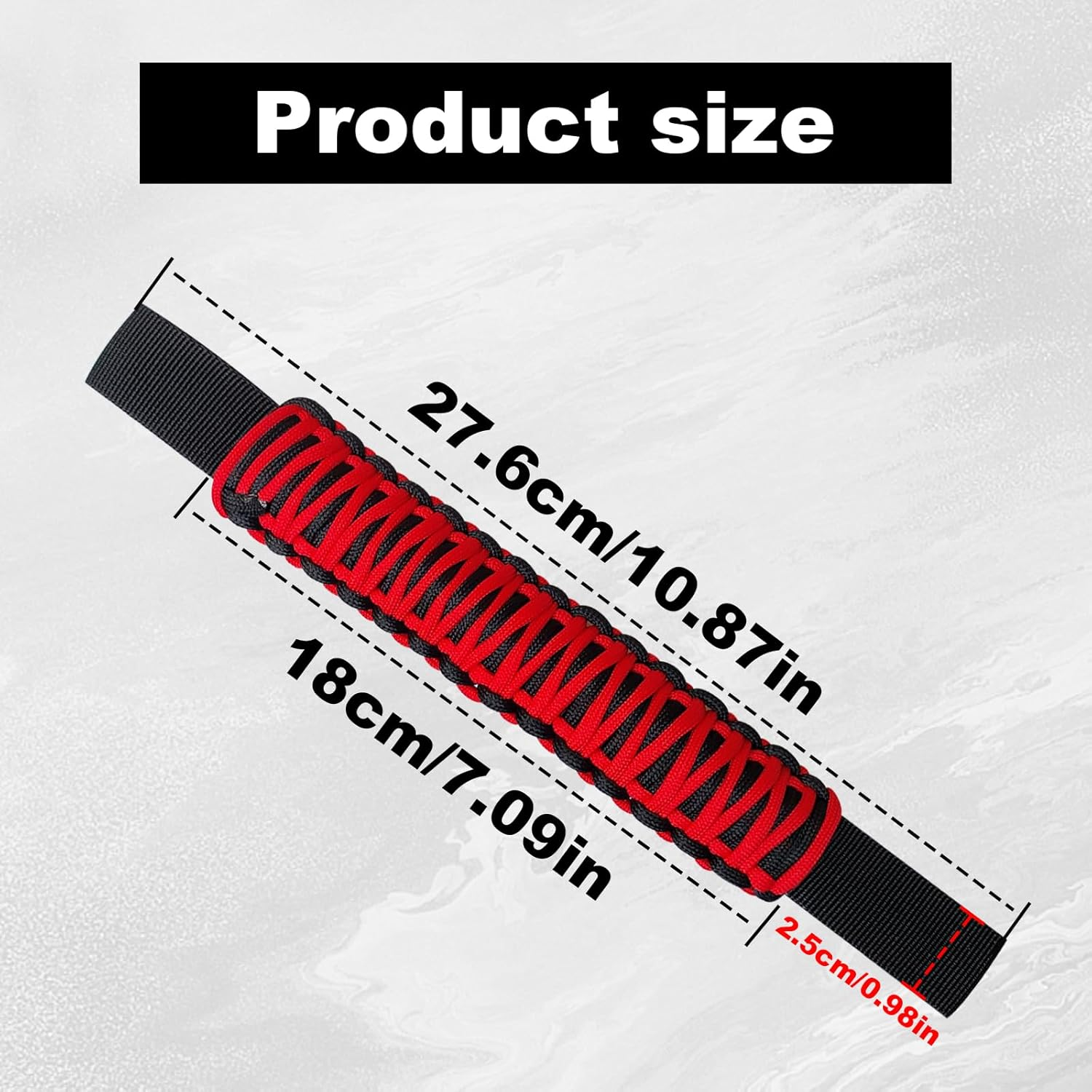 2Pcs Headrest Grab Handles, Car Front Rear Seat Back Roll Bar Grip Handles Kit, Nylon Grab Handl with Headrest Mounted, Heavy Duty Automotive Interior Accessories Universal for SUV Truck Pickup(Red) image number 3