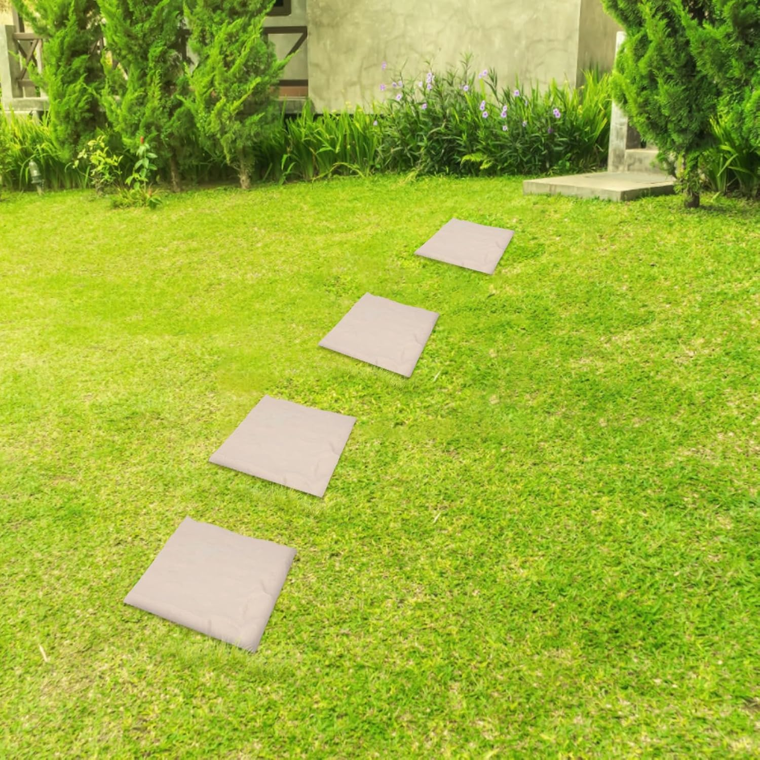 15.5&rdquo; Stepping Stones with Ground Stakes, Garden Step Stones, Stake into the Ground, Decorative Walkway Stones for Pathway Pavers, Lawn, Yard, Home, Outdoor (Quadrate) image number 1