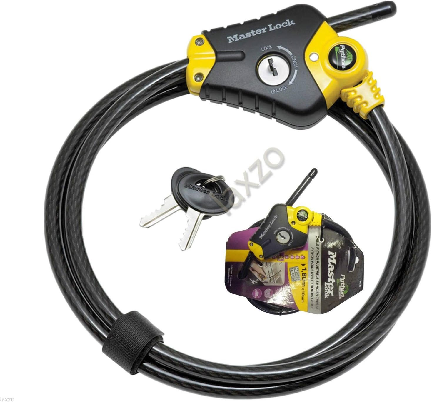 MASTER LOCK Security Cable with Key Lock [Adjustable Locking Cable from 30 Cm to 4.5 M] [Python] 8420EURD - Best Used to Secure Sports Equipment, Tools and Outdoor Furniture image number 1