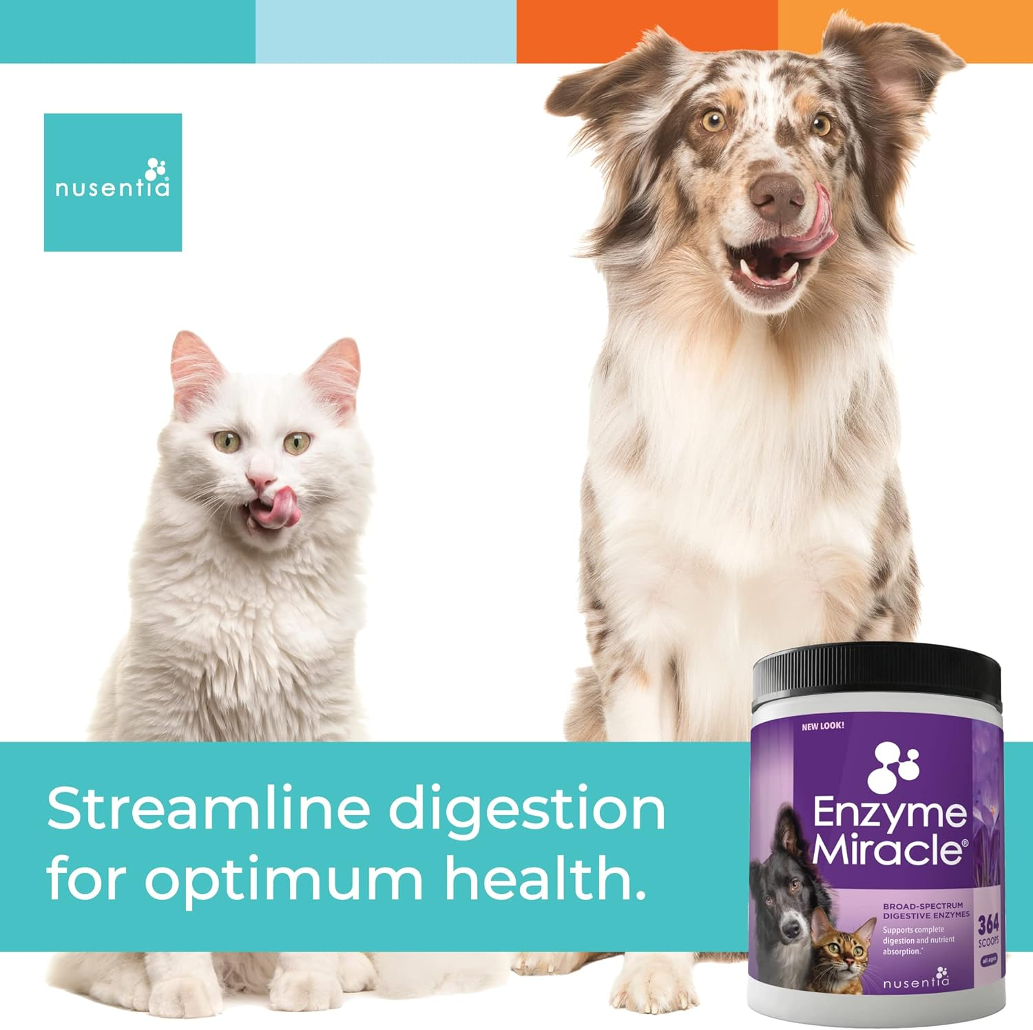 Enzymes for Dogs & Cats - Enzyme Miracle - Systemic & Digestive Enzyme Formula - Powder - 364 Servings - Vegetarian image number 2