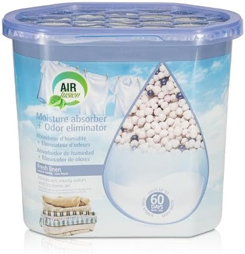 Air Fusion Moisture Absorber & Odour Eliminator &ndash; Fresh Linen Scent &ndash; Long-Lasting Dampness and Odour Control for a Fresher, More Welcoming Home