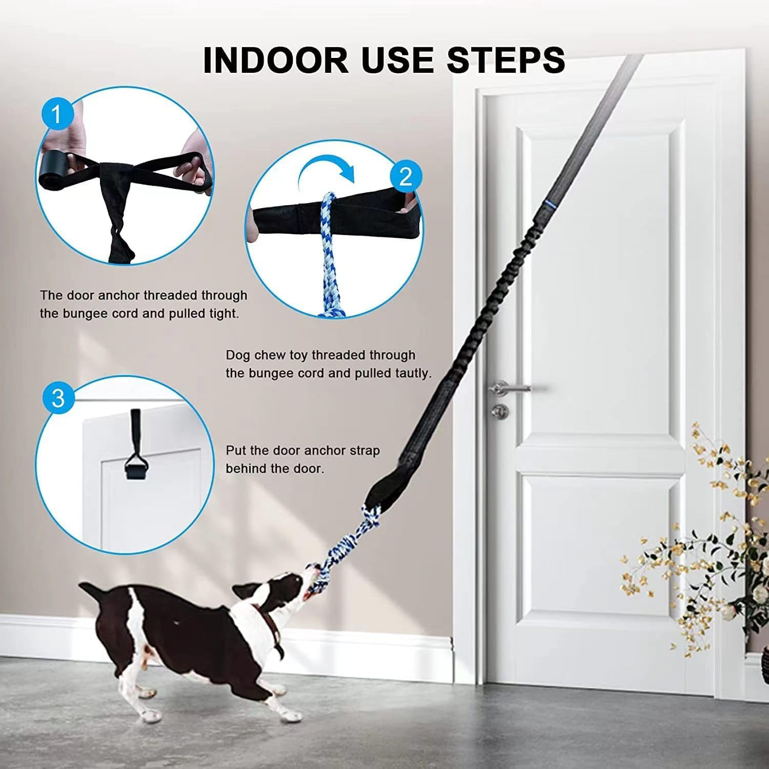 Spring Pole Dog Rope Toys Outdoor Dog Tug of War Toy for Pitbull Medium to Large Dogs Outdoor Bungee Hanging Exercise Ropes Muscle Builder Dogs Interactive Toys (Dog Rope Toys) image number 5