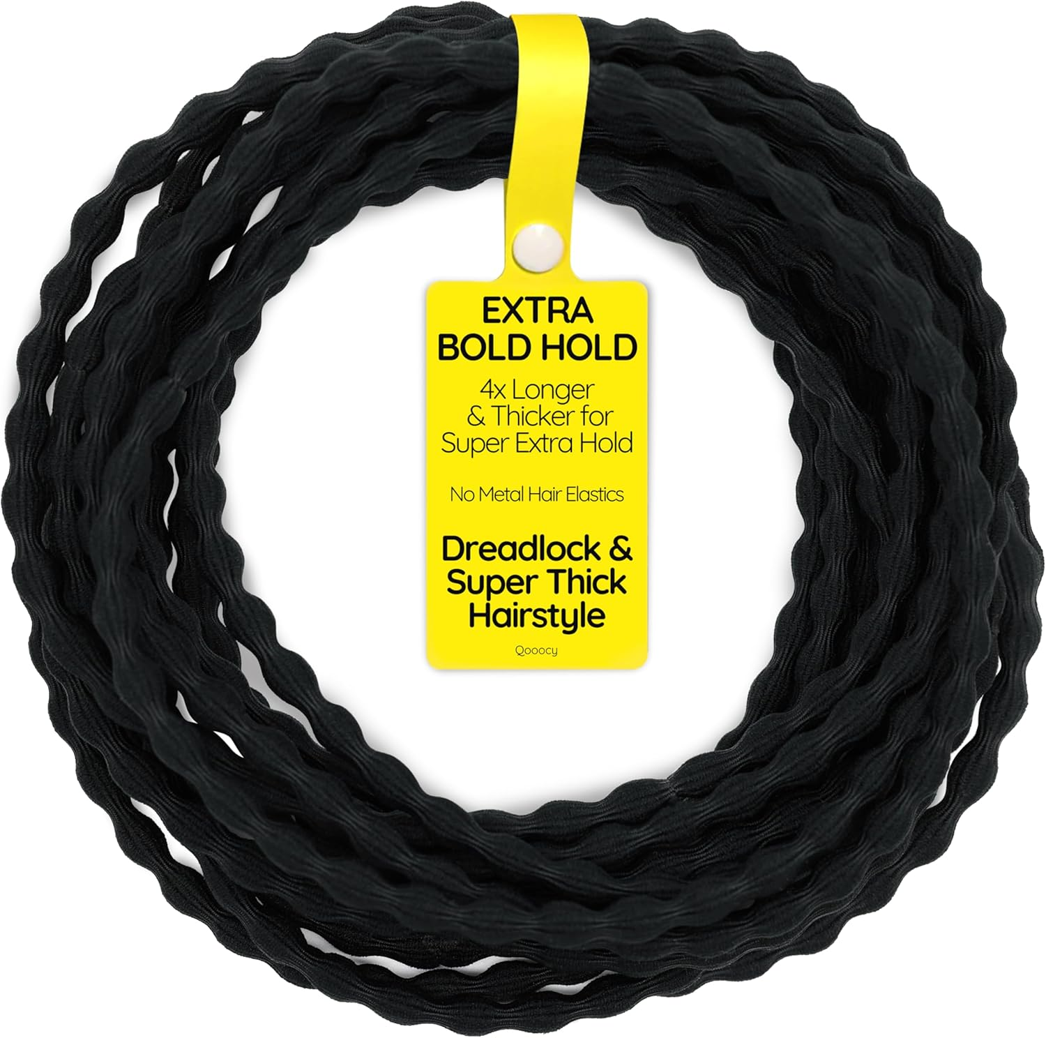 12-Pack 4X Extra Long Hair Ties - Ideal for Dreadlocks, Curly, Extra Thick Hair - Durable, Oversized, and Gentle Ponytail Holders, XXX, Brown