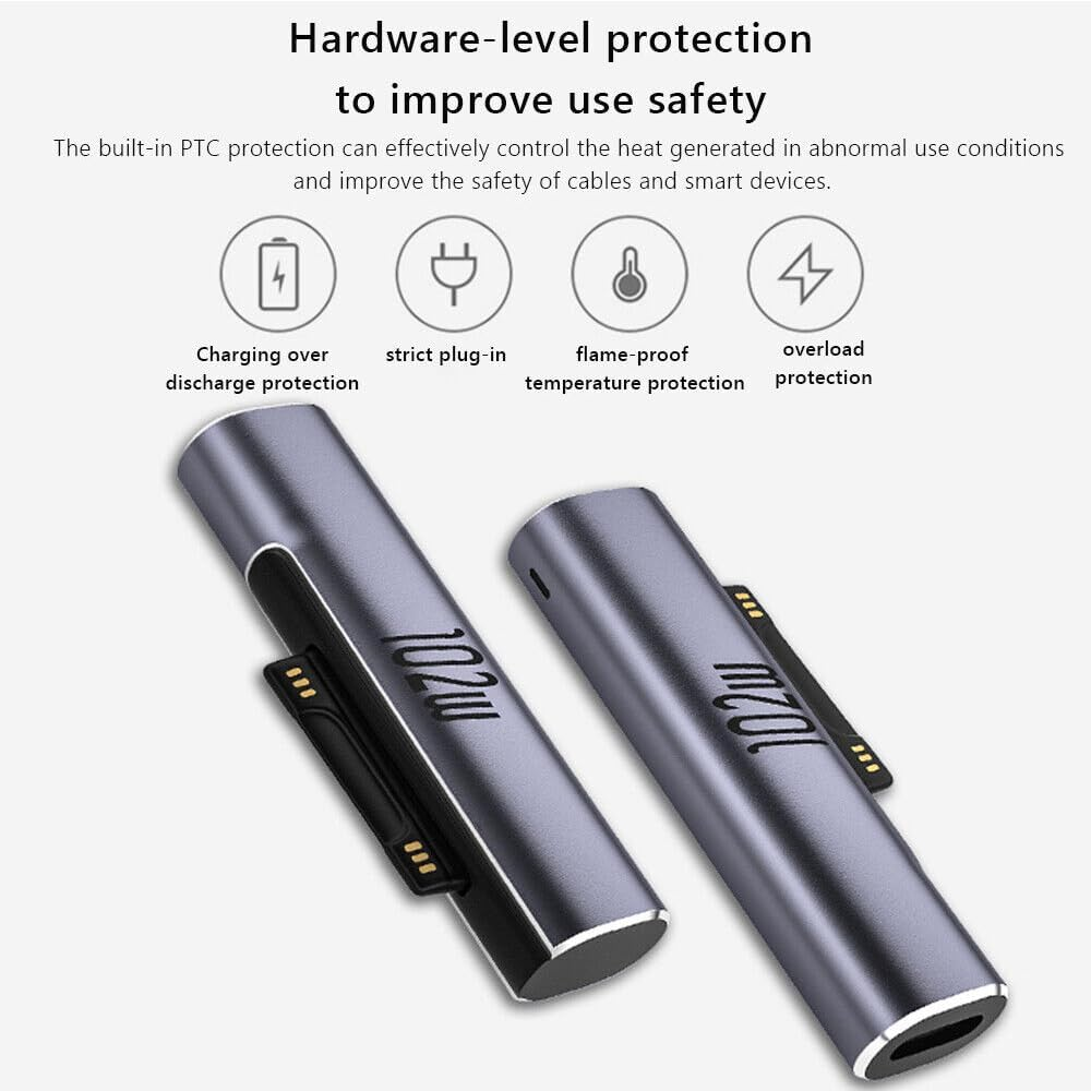 4Xtype C PD Fast Charging Converter Charger Adapter for Microsoft Surface image number 3